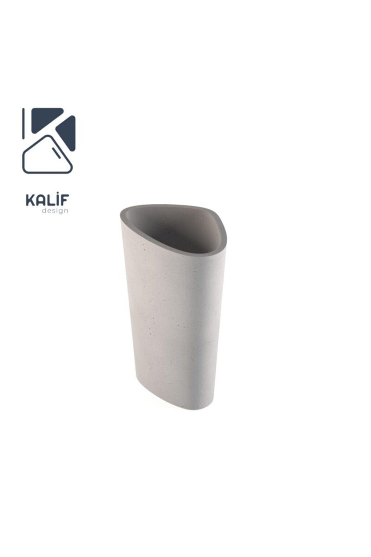 KALİF SAKSI Kalif Design Hafif Beton Lavabo (terrazo) Cian (l) 59x85 Beyaz