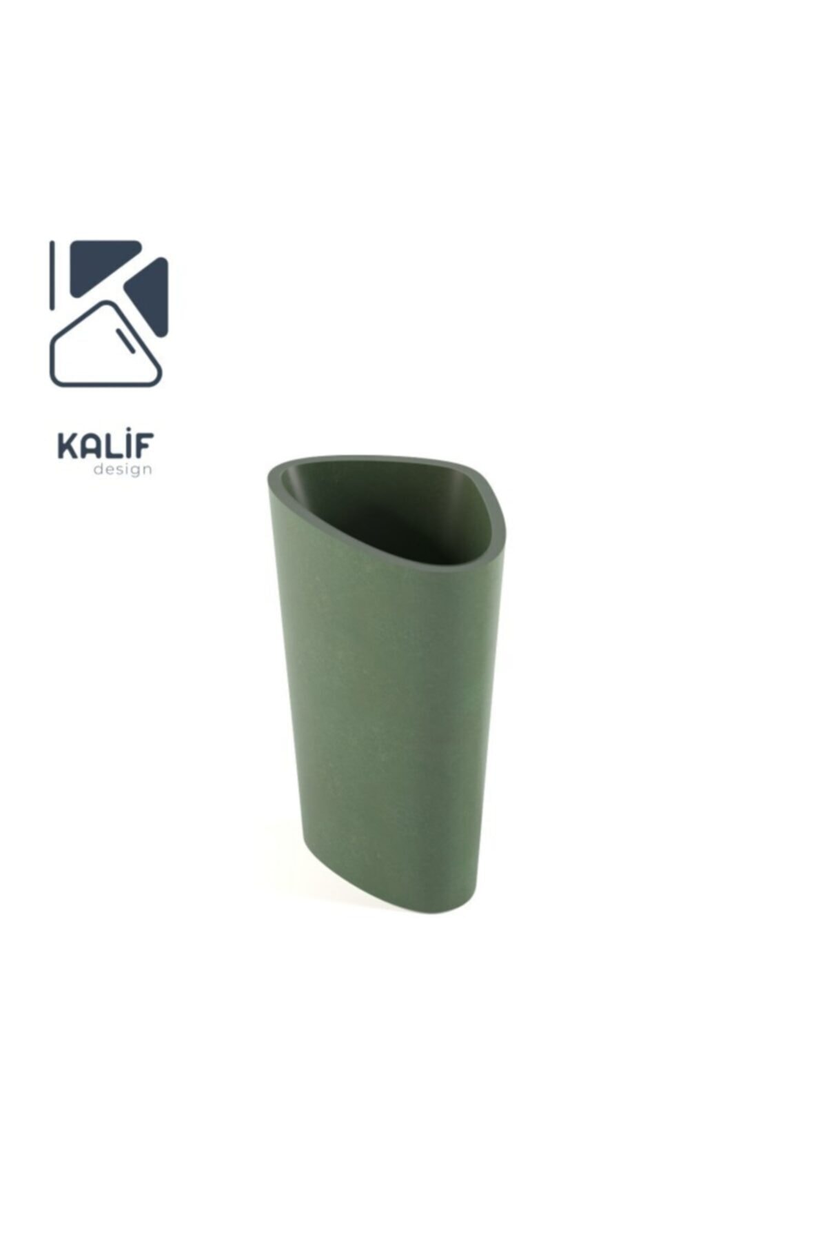 KALİF SAKSI Kalif Design Hafif Beton Lavabo (terrazo) Cian (l) 59x85 Yeşil