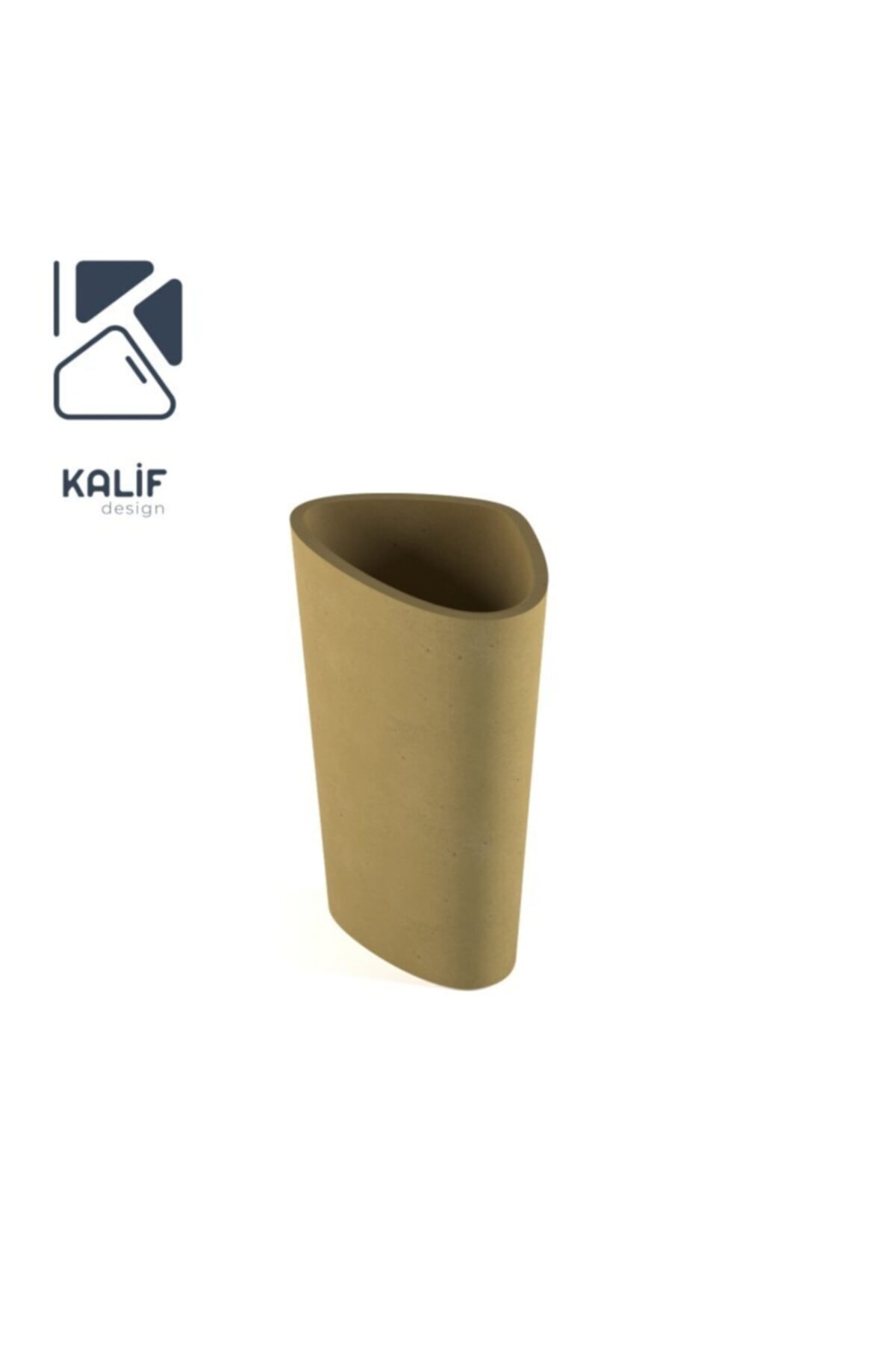 KALİF SAKSI Kalif Design Hafif Beton Lavabo (terrazo) Cian (l) 59x85 Sarı