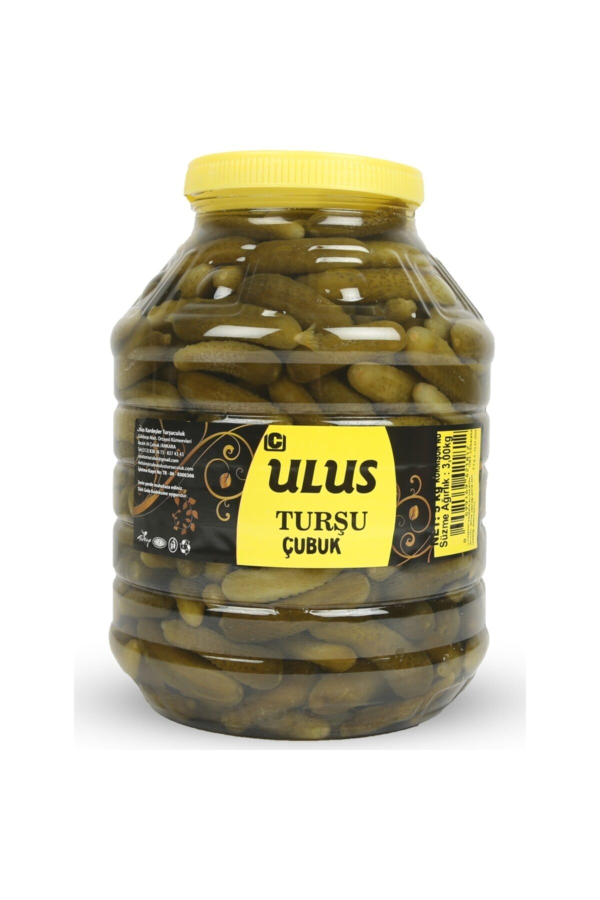 ULUS Kornişon Turşu Salatalık Turşusu 0 Numara Çubuk 5 Kg