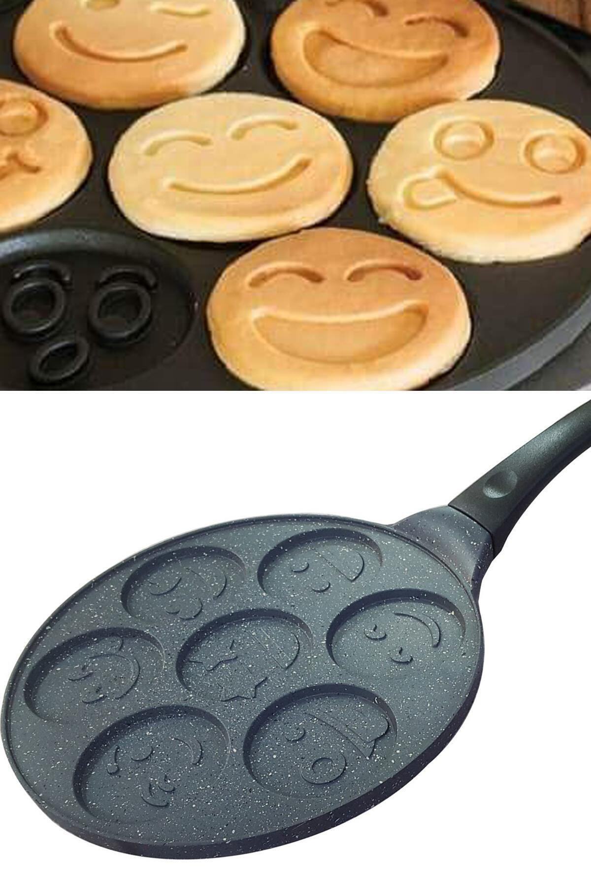 Kelebekev Döküm Granit Kaplama Emoji Pankek Tavası Pancake 28cm