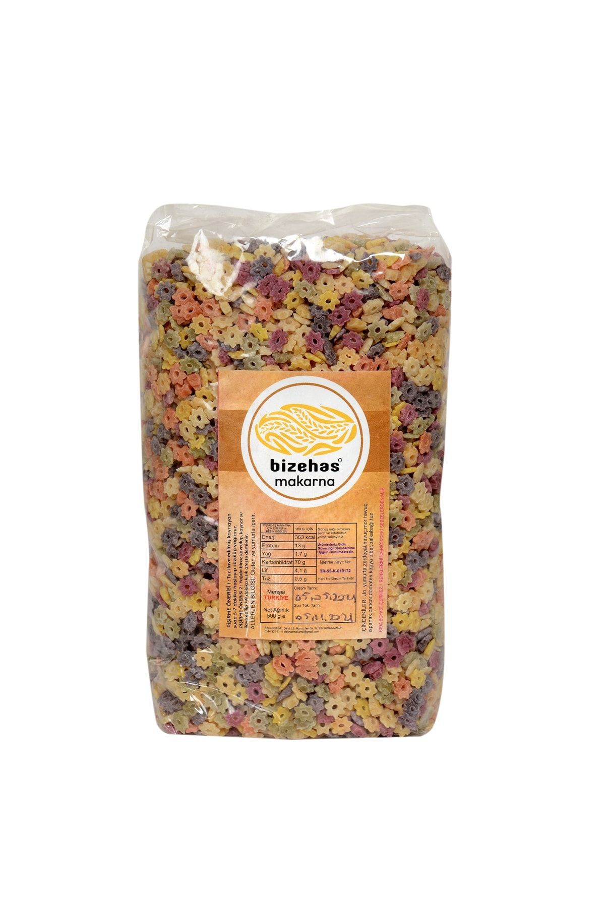 Bizehas Makarna Sebzeli Yıldız Şehriye 500gr