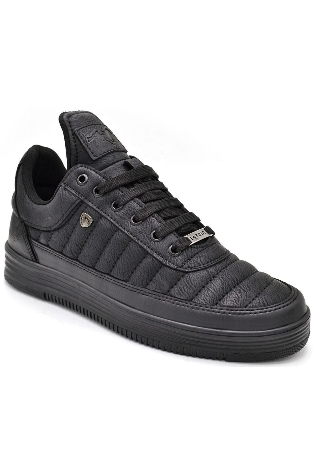 L.A Polo 07 Siyah Siyah Dikişli Unisex Spor Ayakkabı