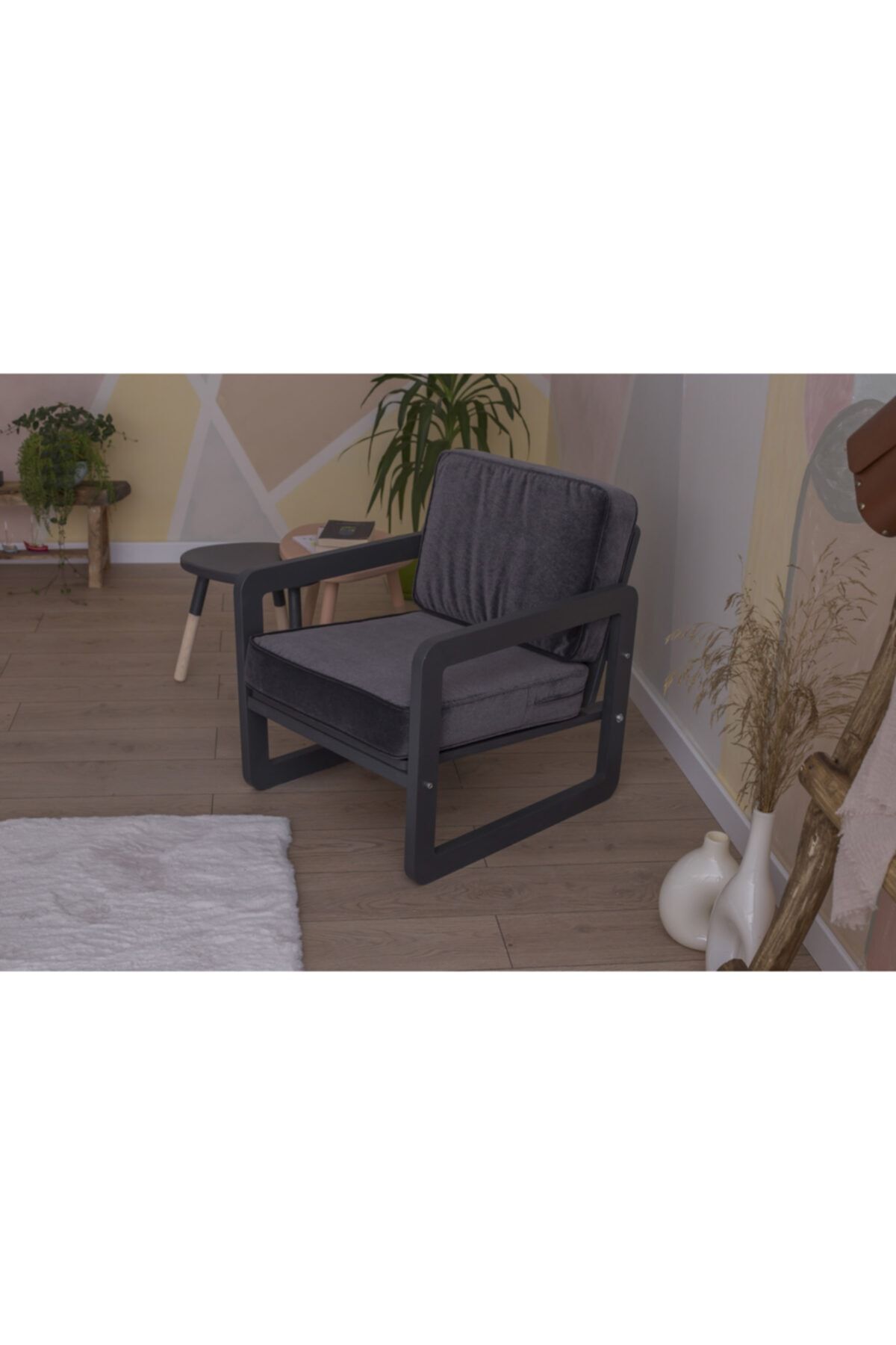 Quppa Home Yepyeni Iskandınav Berjer, Tekli Koltuk, Renkli Tekli Berjer