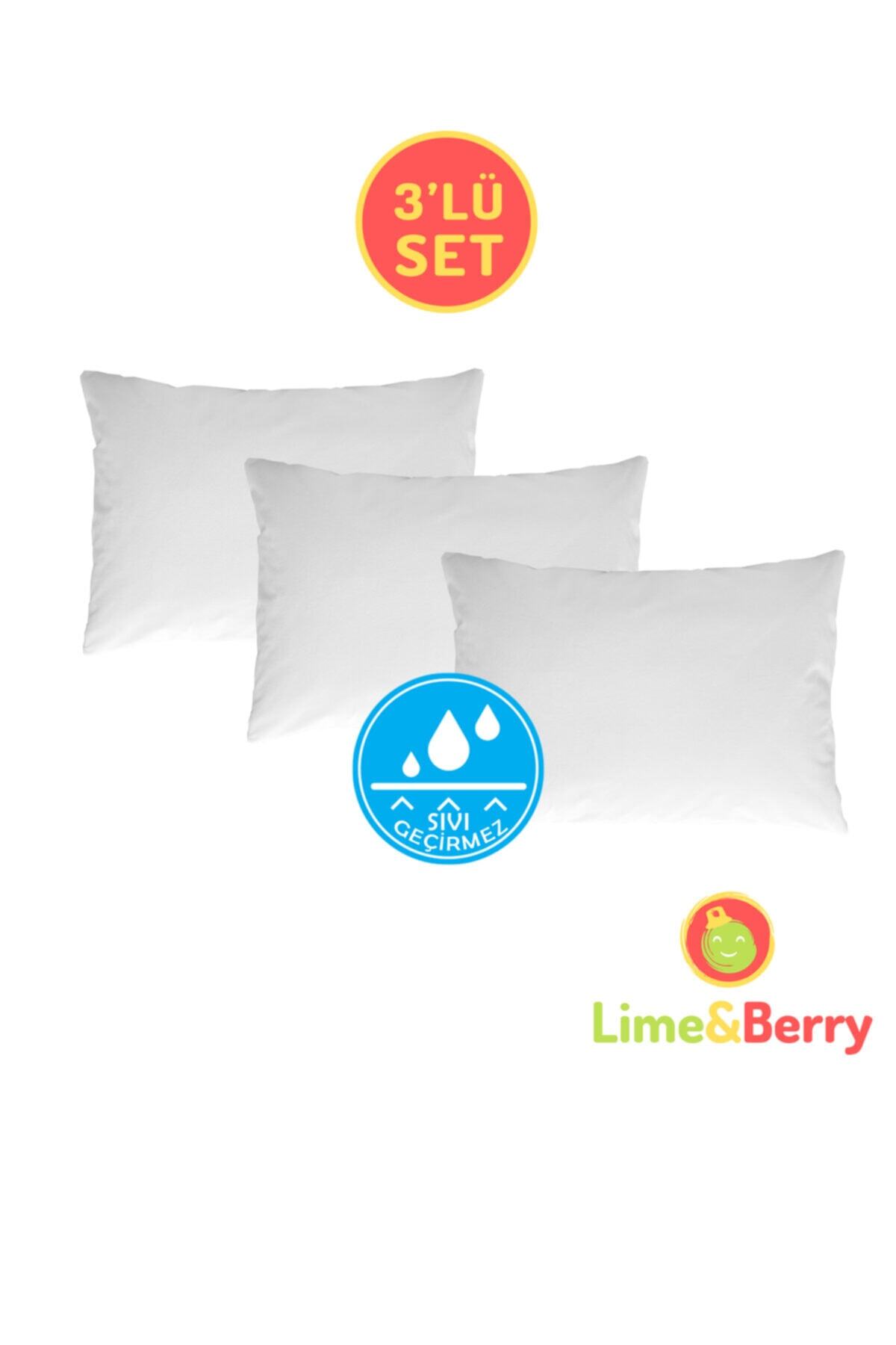 Lime and Berry Lime&berry 3'lü Yastık Koruyucu, Sıvı Geçirmez Yastık Alezi, 50 X 70 Cm