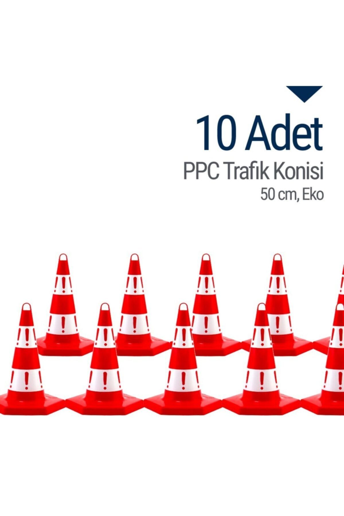 İleri Trafik 10 Adet Eko Trafik Konisi 50 Cm Trafik Dubası