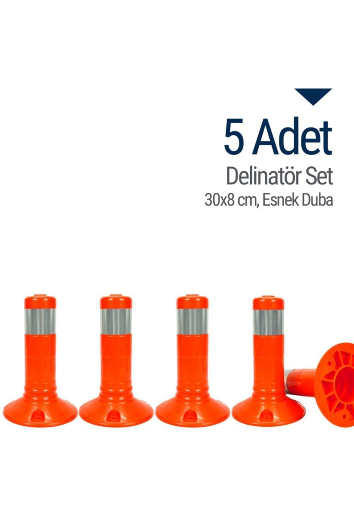 İleri Trafik 5`li Delinatör Set 30 X 8 Cm, Esnek Duba