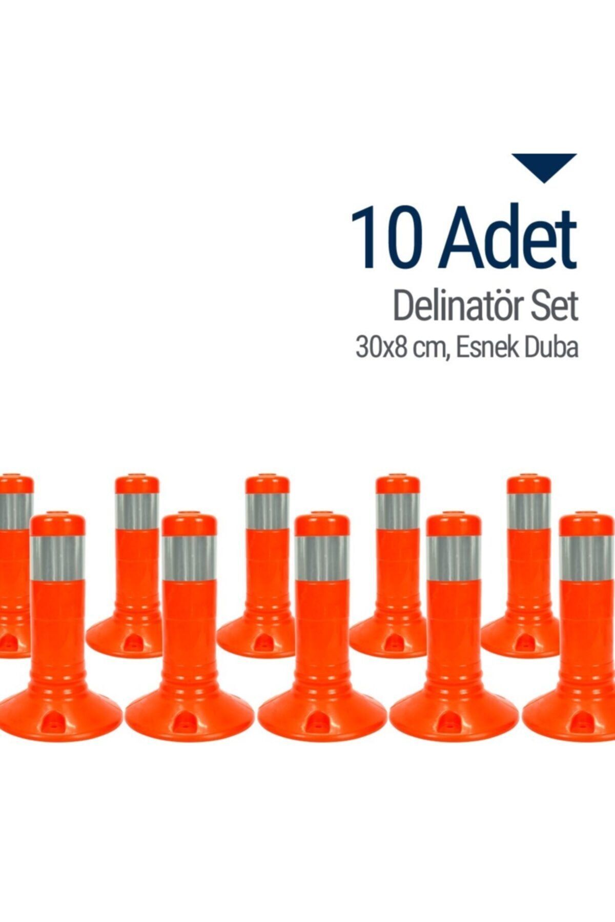 İleri Trafik 10`lu Delinatör Set 30 X 8 Cm, Esnek Duba