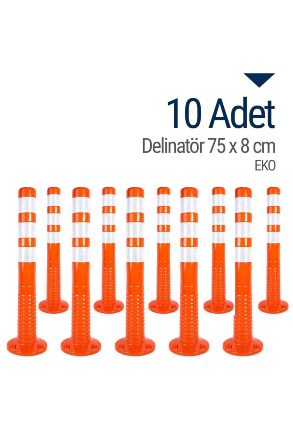İleri Trafik 10`lu Delinatör Set 75 X 8 Cm Eko, Esnek Duba