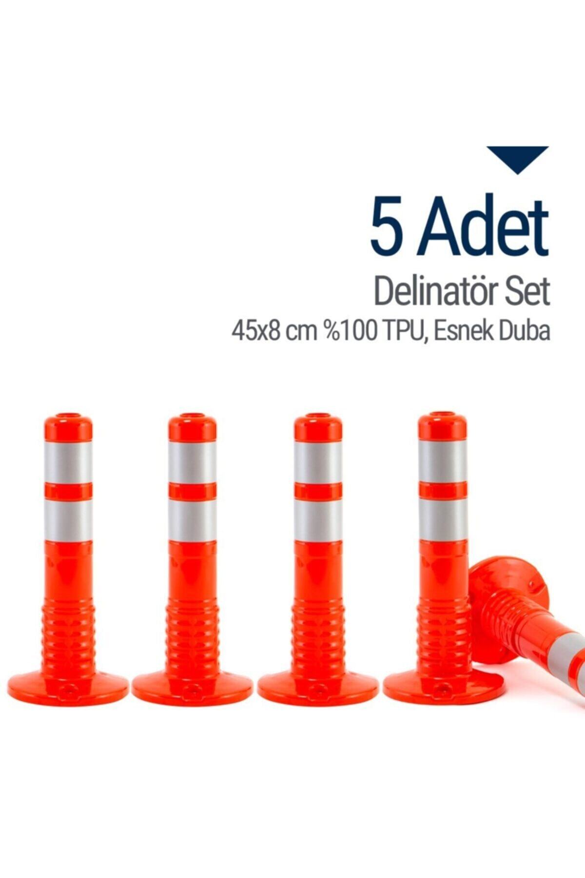 İleri Trafik 5`li Delinatör Set 45 X 8 Cm %100 Tpu, Esnek Duba