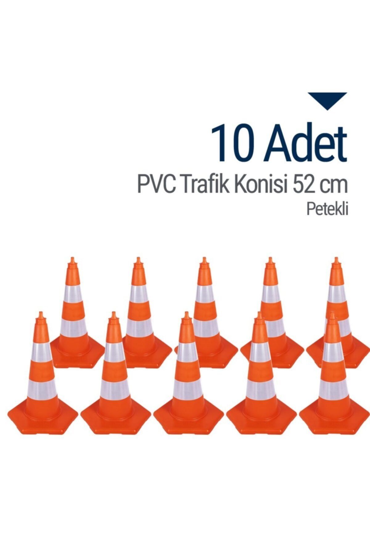 İleri Trafik 10 Adet Pvc Trafik Konisi 52 Cm Trafik Dubası