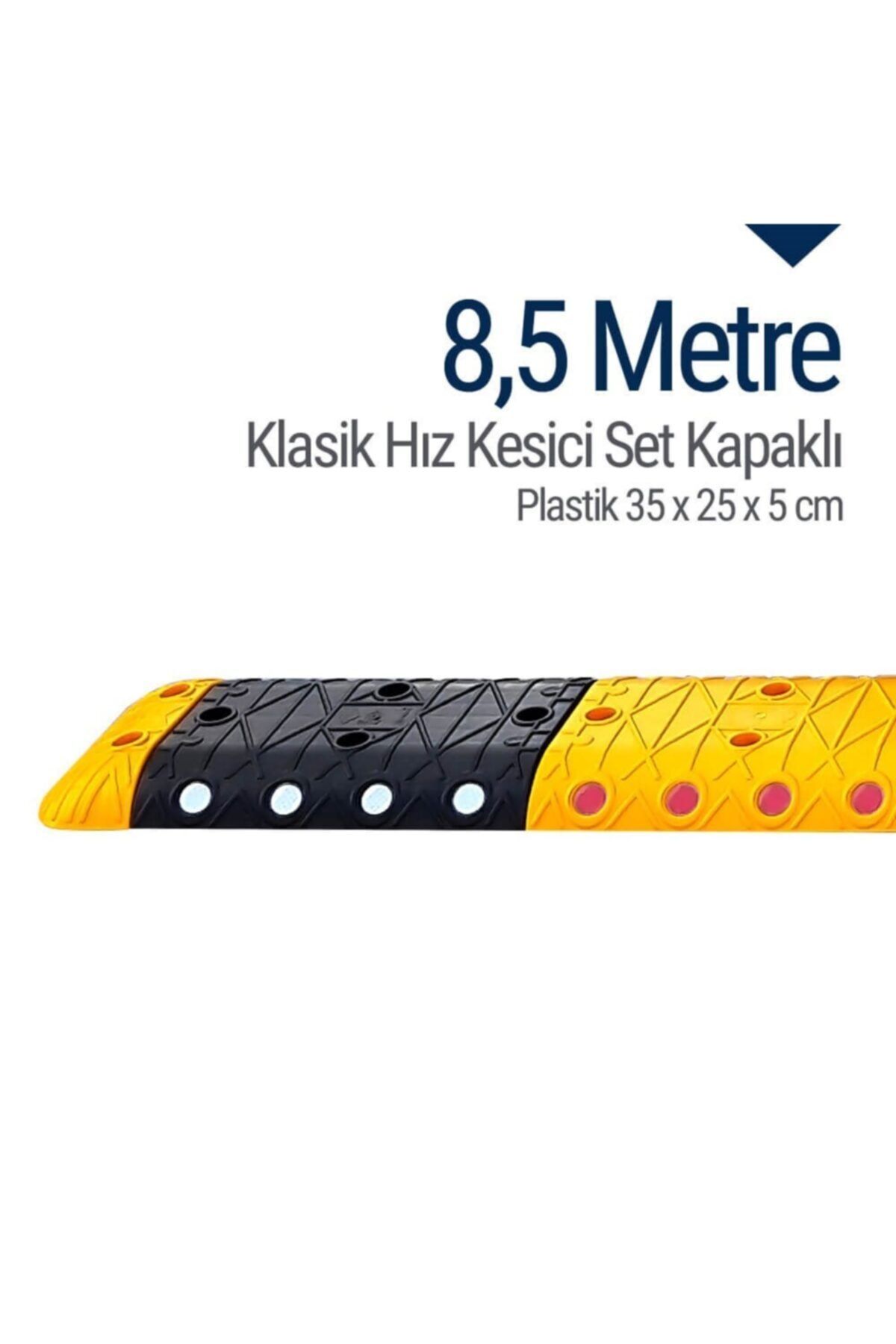 İleri Trafik Klasik Hız Kesici Set Kapaklı Plastik, Yol Kasisi 8,5 Metre