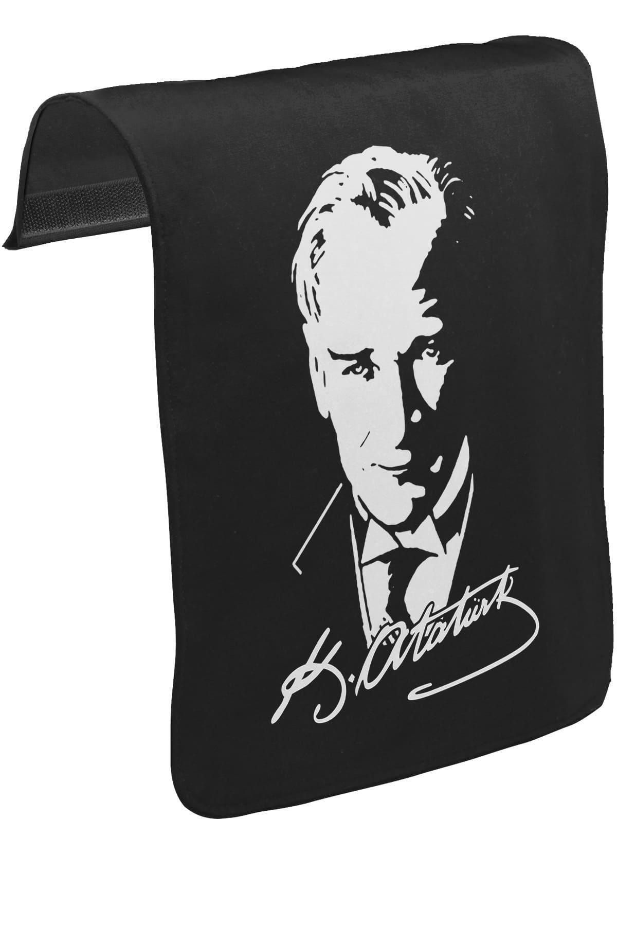 Lord TShirt Atatürk - Portre Unisex Siyah Tak-çıkar Postacı Çanta Kapağı Ck-1158