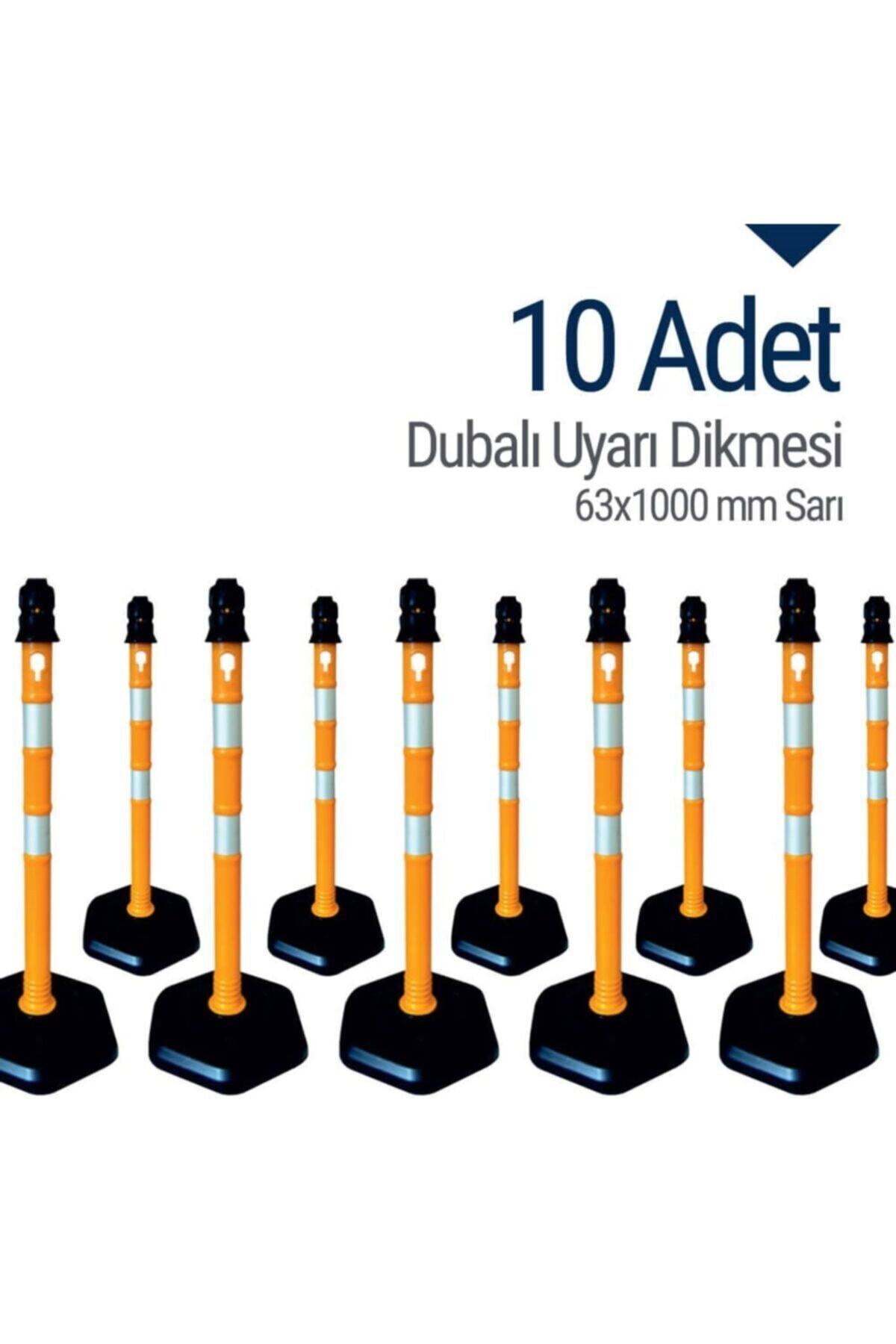 İleri Trafik Dubalı Uyarı Dikmesi 63x1000 Mm Sarı 10'lu Set
