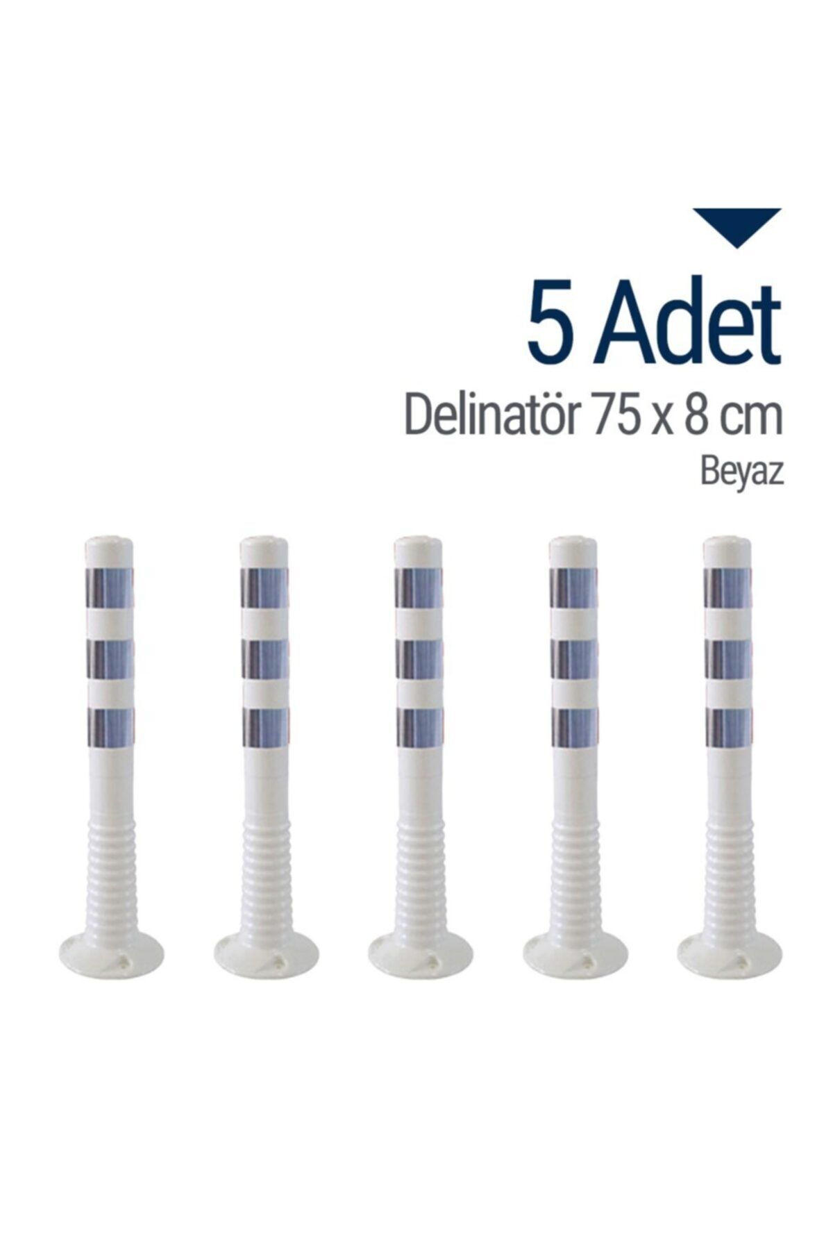 İleri Trafik Delinatör 75 X 8 Cm Beyaz 5 Adet, Esnek Duba