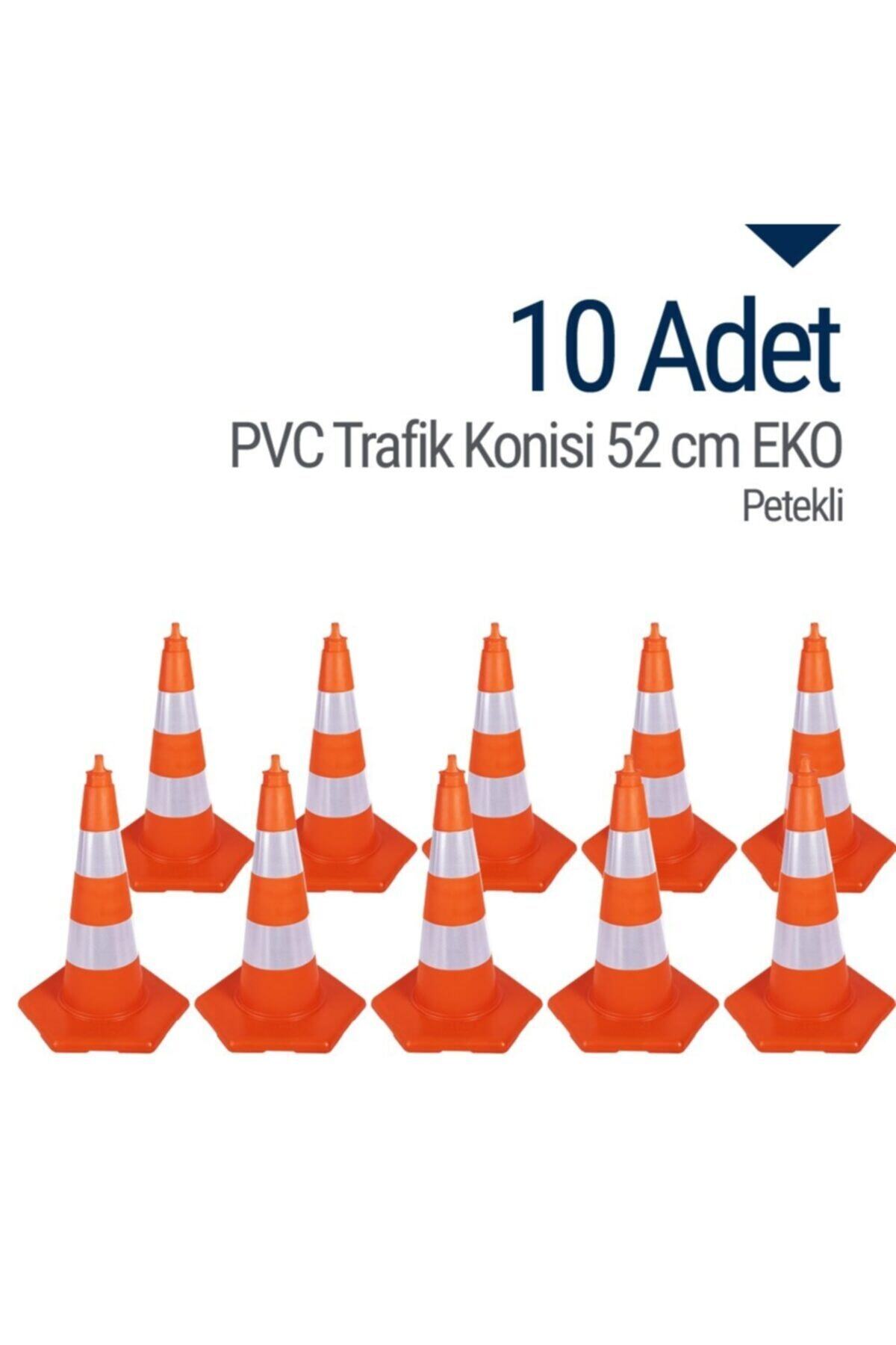İleri Trafik 10 Adet Pvc Trafik Konisi 52 Cm Eko Trafik Dubası