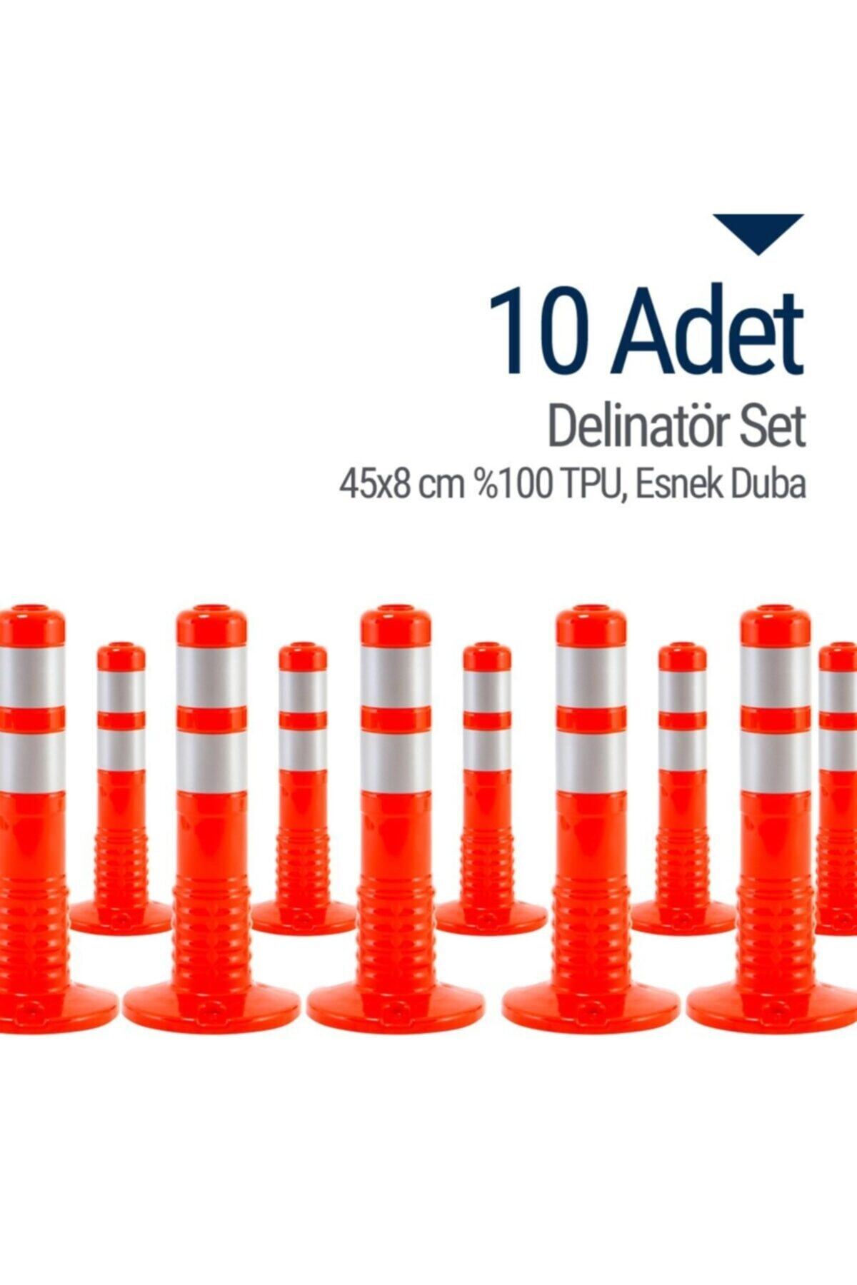 İleri Trafik 10`lu Delinatör Set 45 X 8 Cm %100 Tpu, Esnek Duba