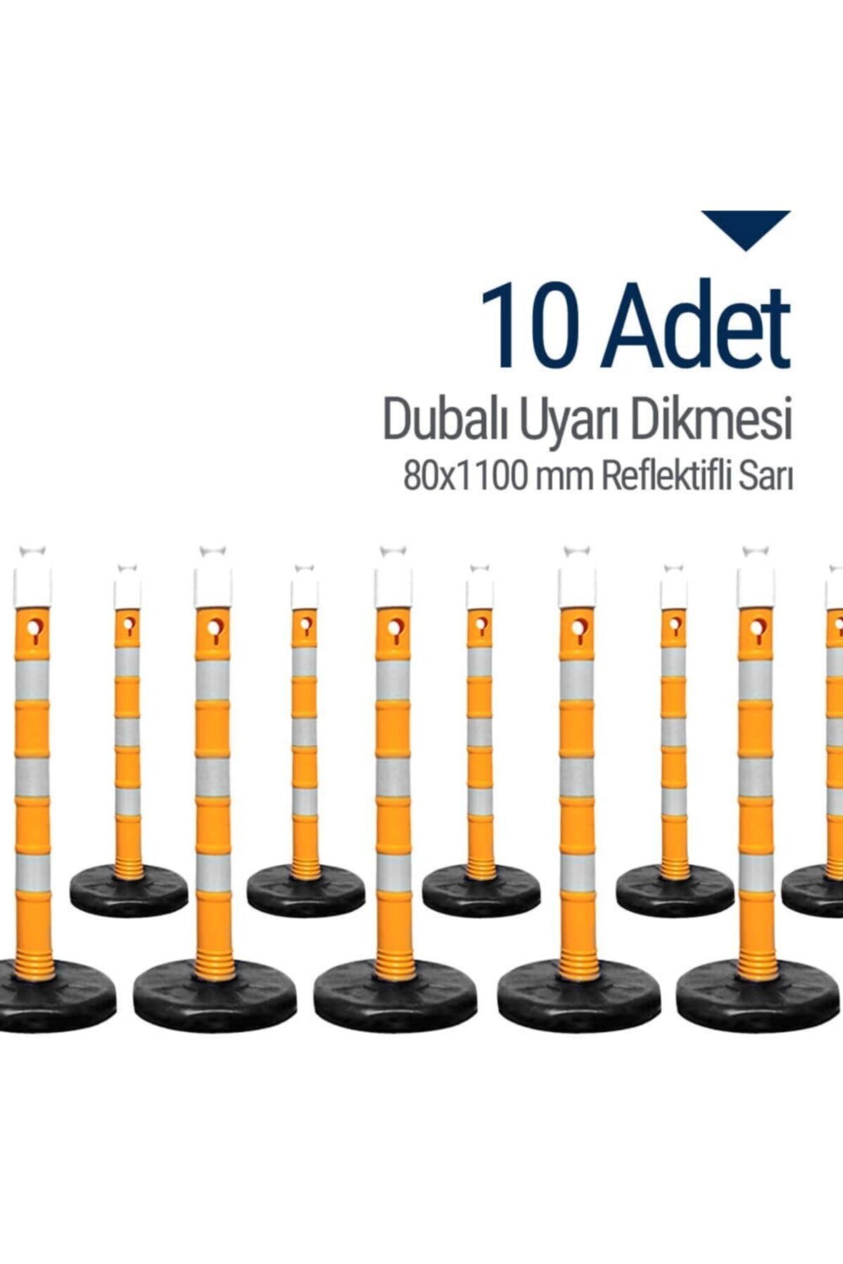 İleri Trafik Dubalı Uyarı Dikmesi 80x1100 Mm Reflektifli 10'lu Set