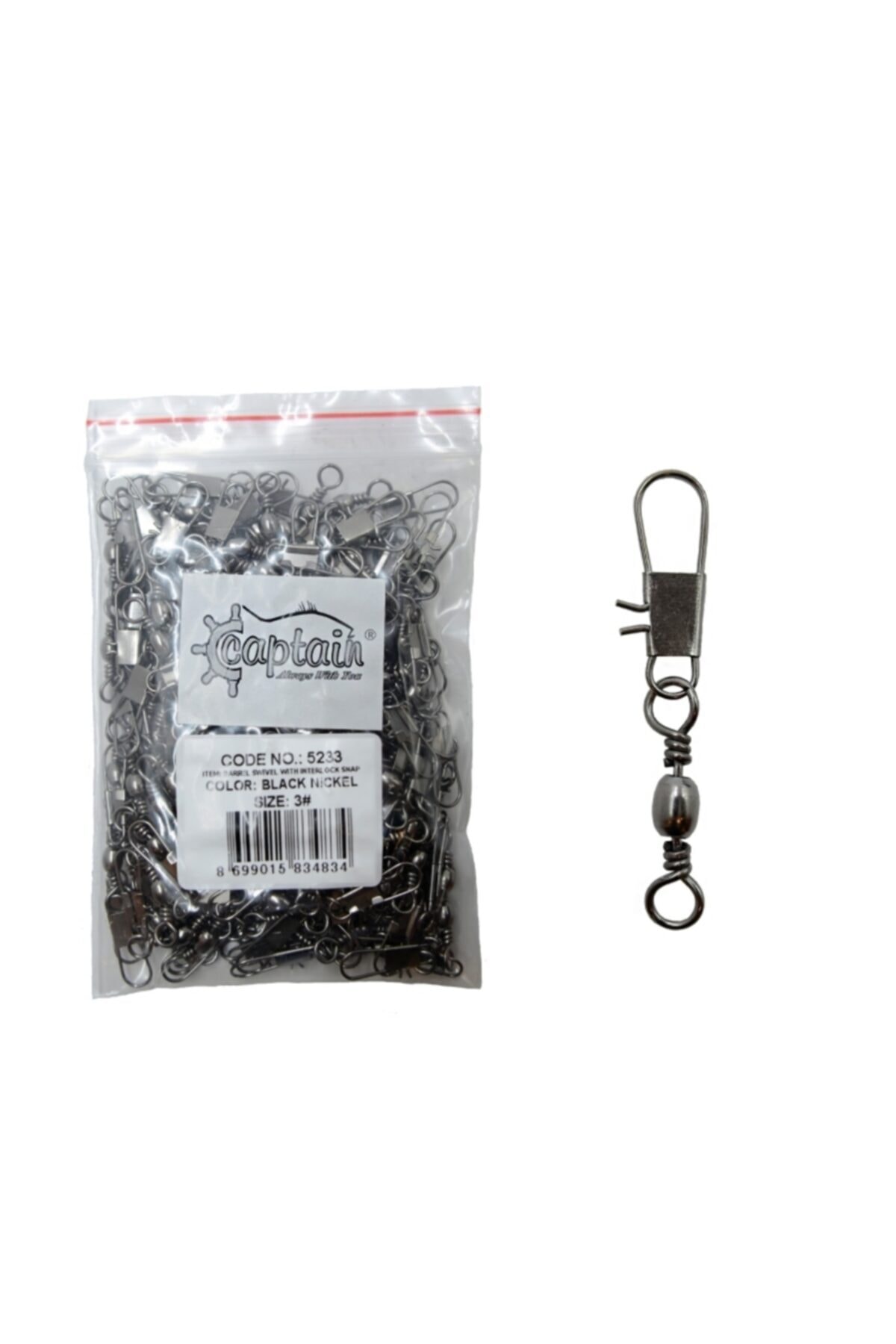 CAPTAIN Kilitli Klips 5233 144 Lü Black Nıckel Sıze: 3