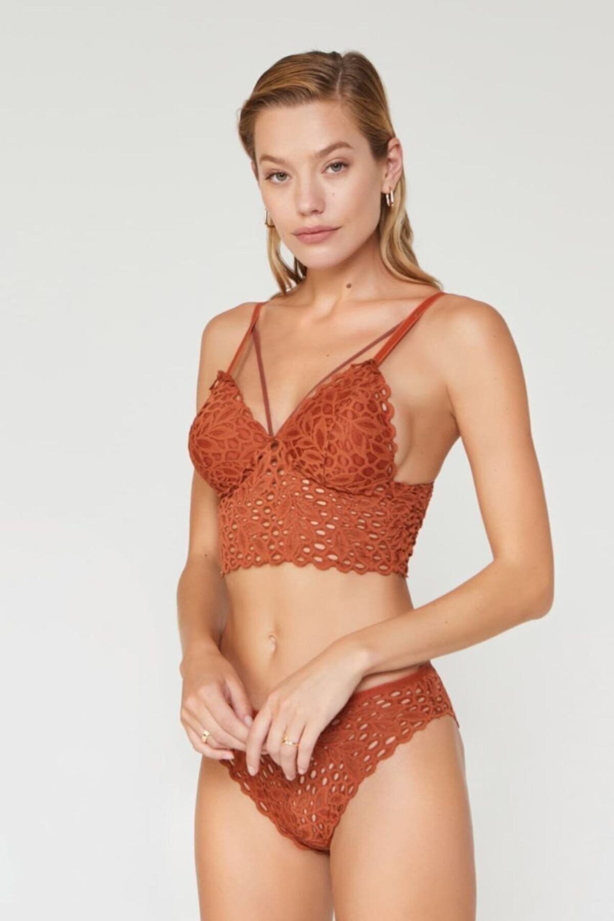 Cansoy Liona Dantelli Kiremit Bralet Takım 1 319t