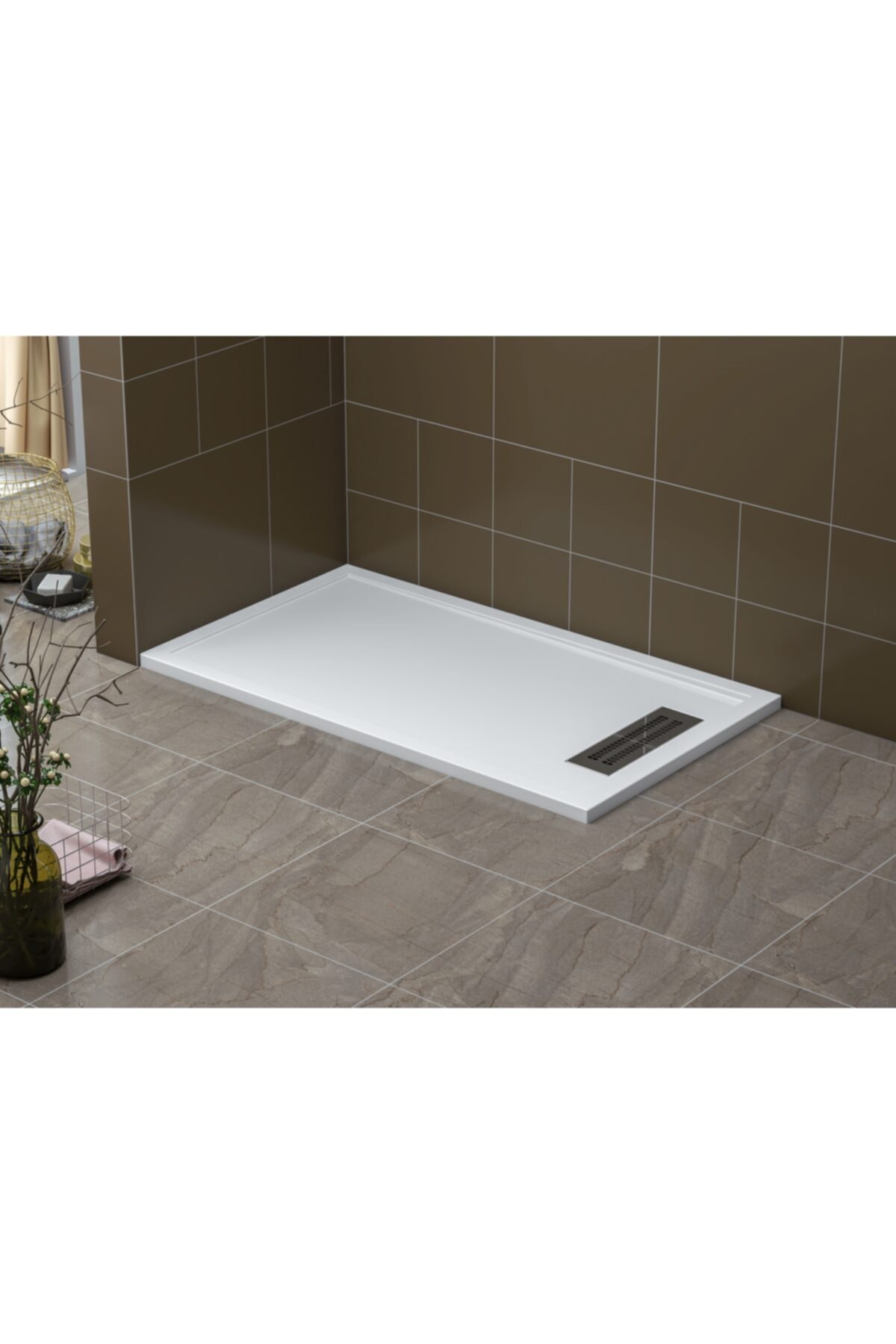 Stina Eflal 80x120 Dikdörtgen Slım Flat Duş Teknesi