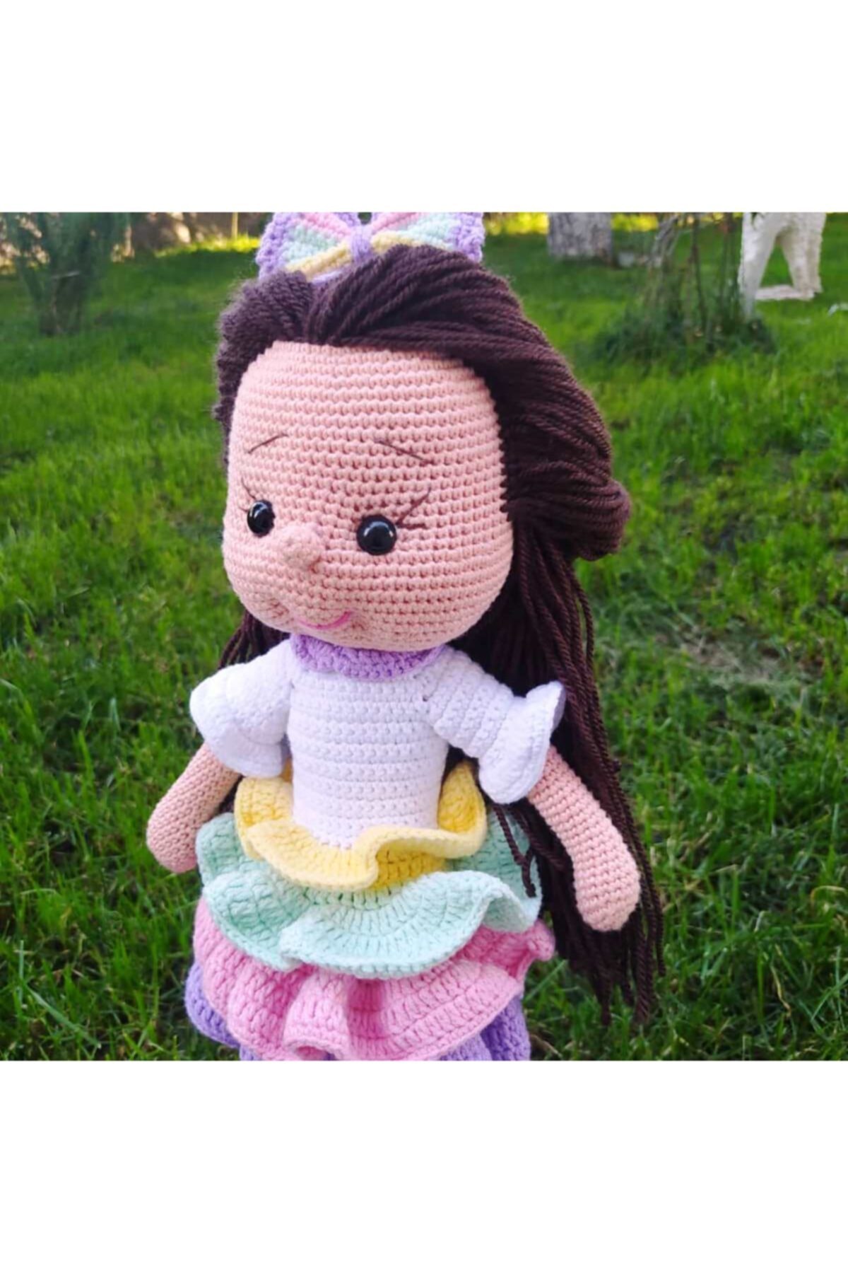 YANNS Amigurumi Organik El Örgüsü Oyun Arkadaşı Oyuncak Sevimli Kız Handmade