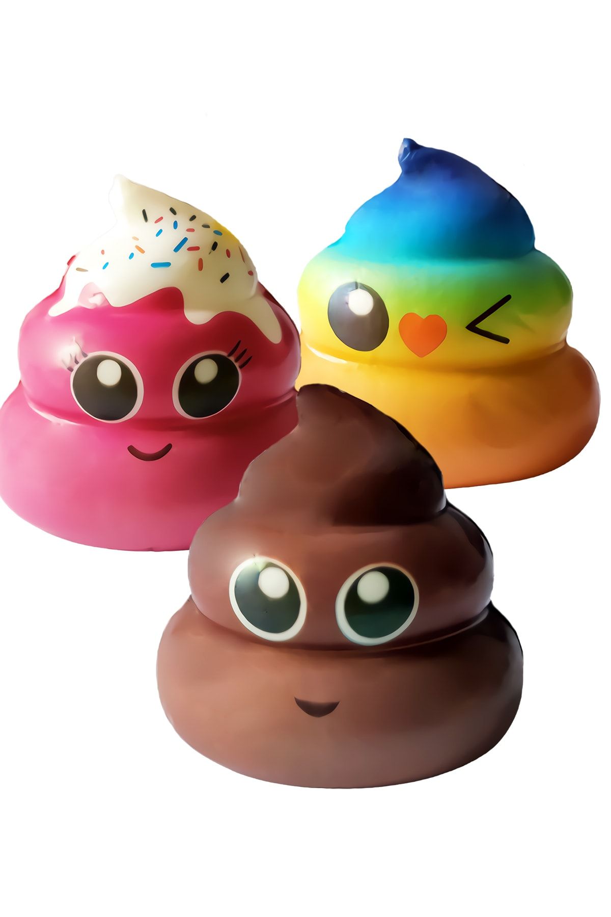 Playseba 3 Adet Sevimli Emoji Dondurma Squishy Seti 7 Cm - Sık Bırak Sukuşi