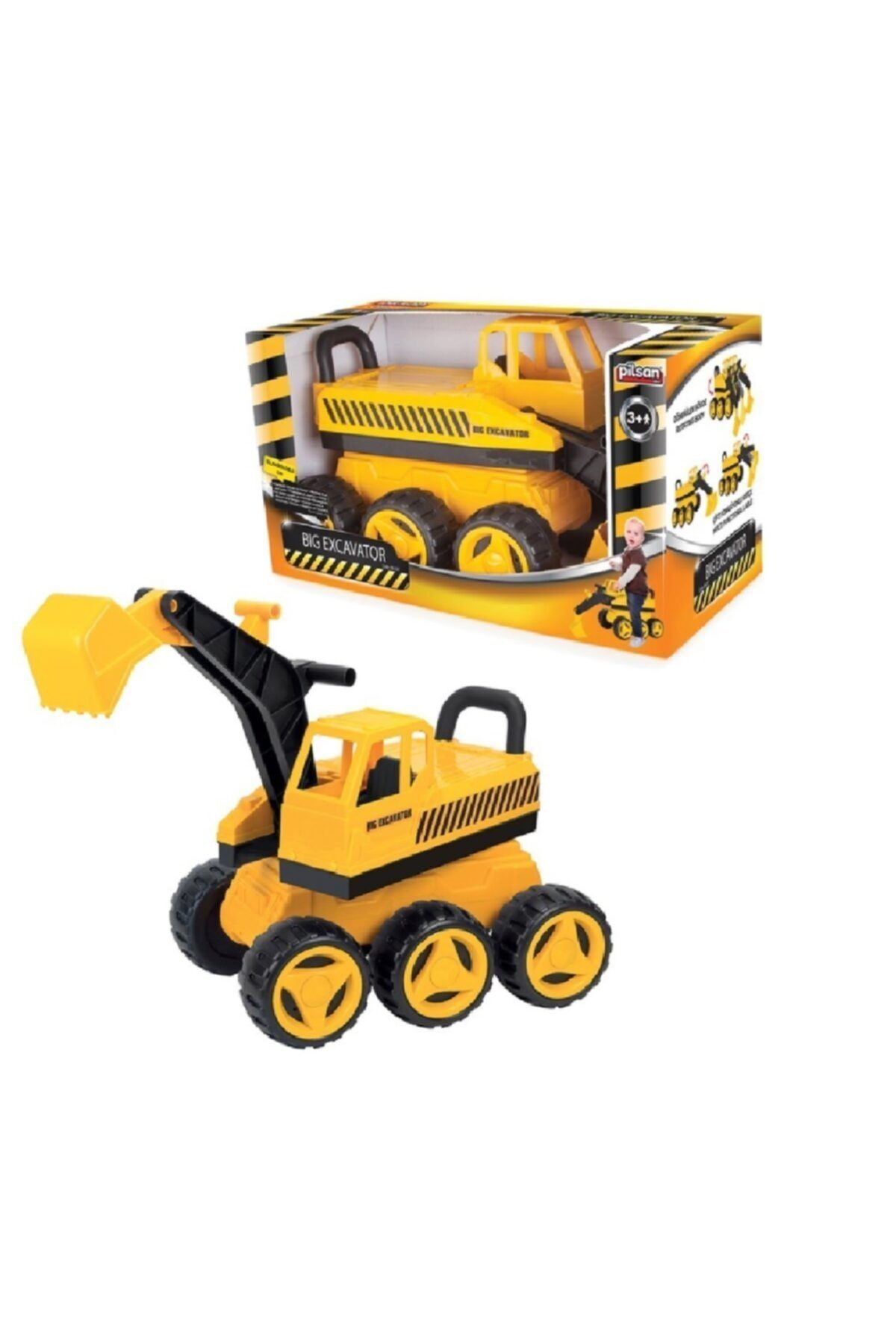 PİLSAN Çocuk Bahçe Kreş Anaokulu Oyuncak Kamyon Araba Big Excavator Iş Makinesi
