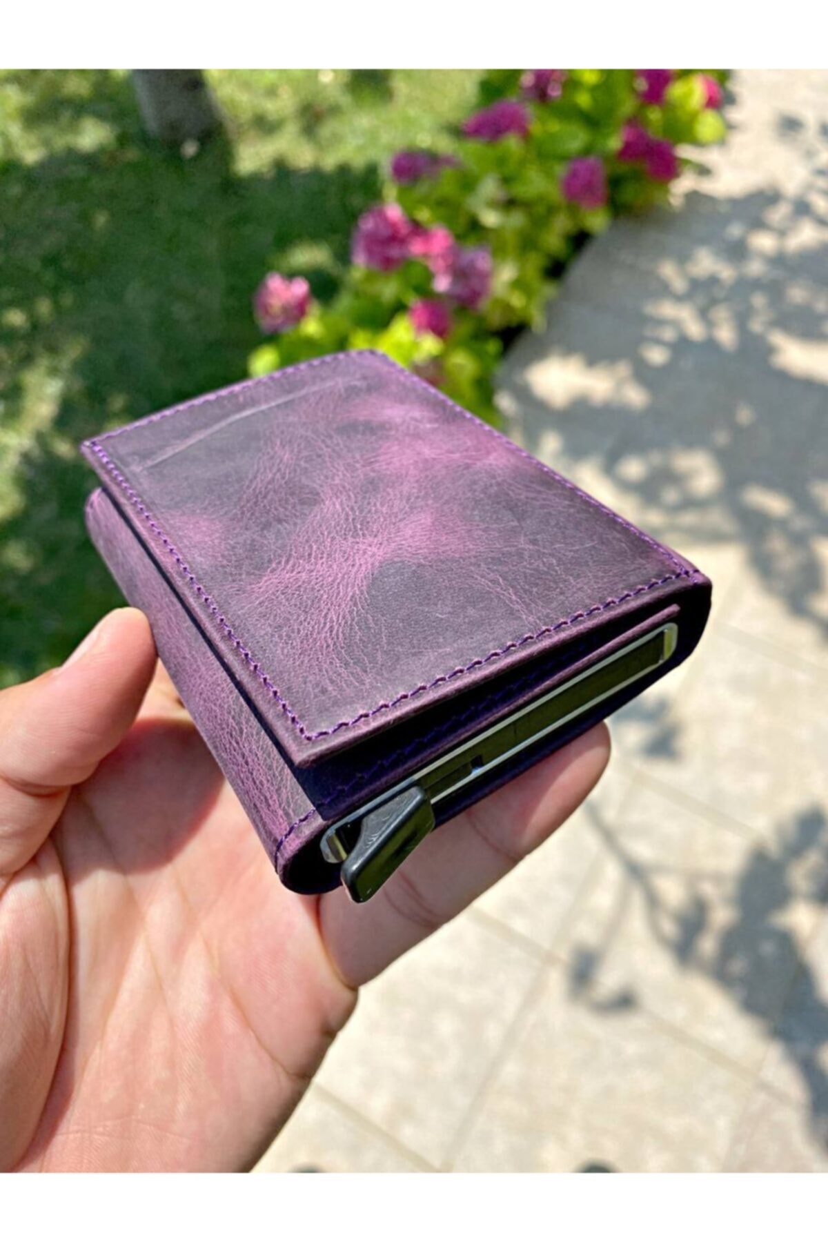 B & S B&s Mf40402 (mor) Erkek Kadın (unisex) Deri Cüzdan (mekanizmalı)