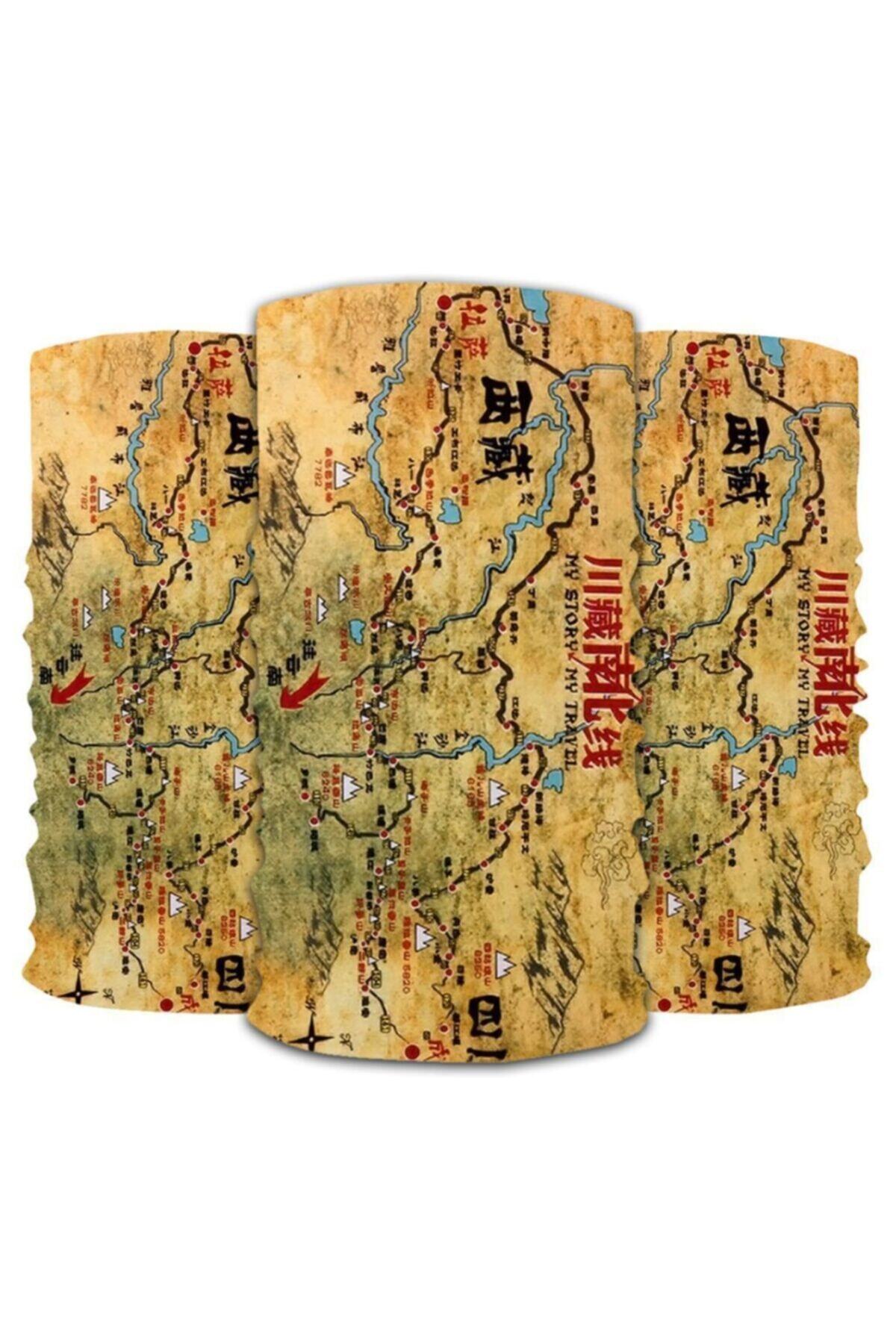 Knmaster Silk Road Buff Bandana Boyunluk Maske Saç Bandı 3'lü Paket