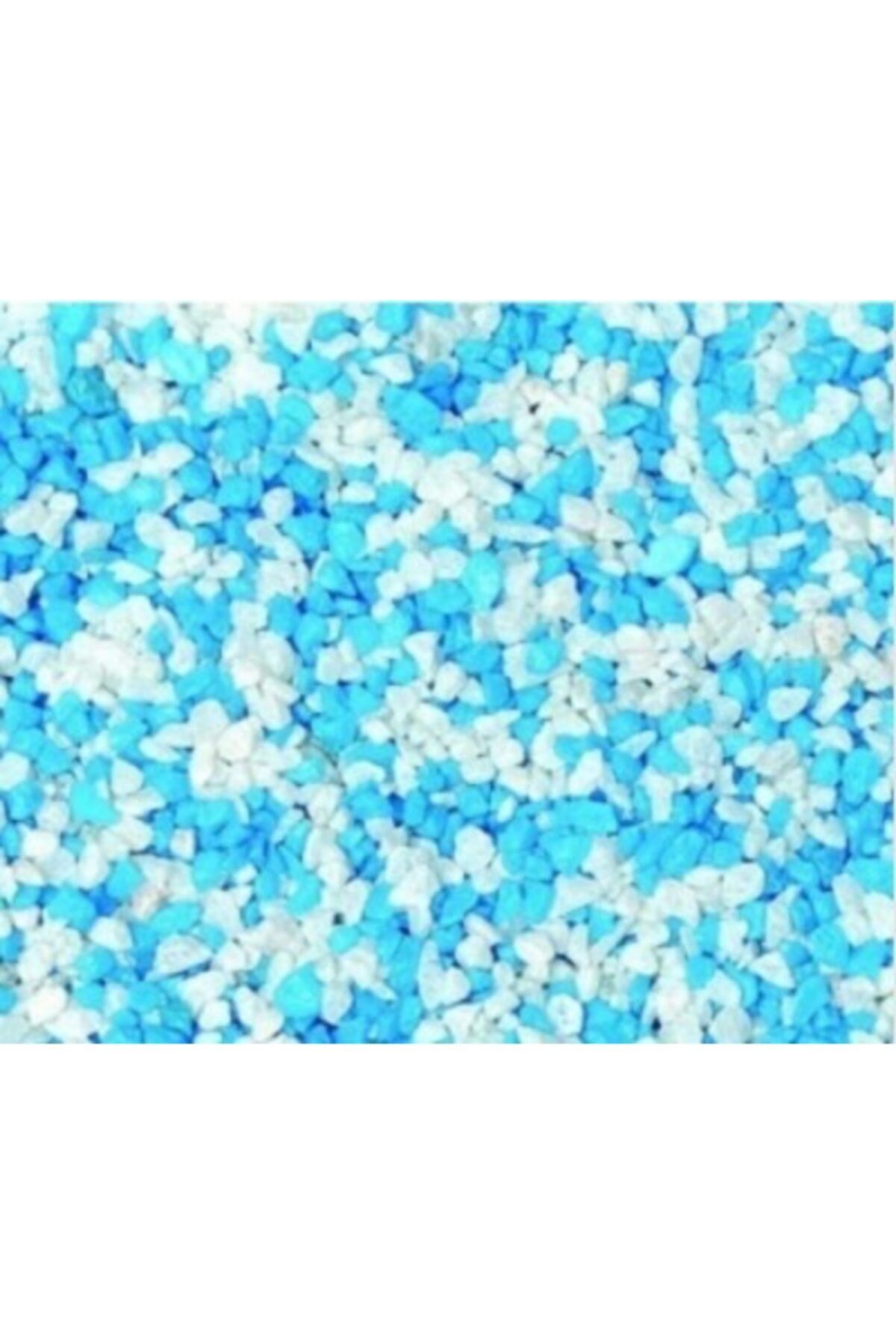 Mevadd 1 Kg Mavi-beyaz Akvaryum Kumu 1 - 2 Mm Kalsit Silis,akvaryum,bahçe,dekor,saksı,terraryum,sahil Kumu