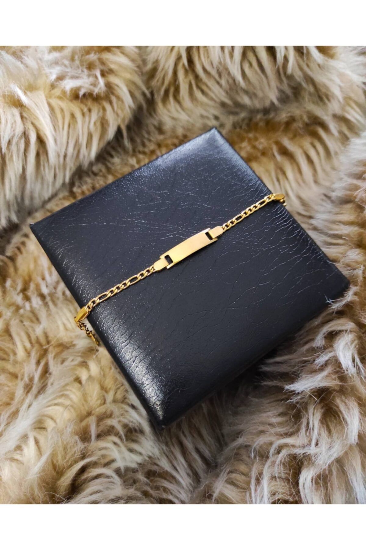 BUES OFFICIAL Kız Erkek Bebek Çocuk Gold Altın Renkli Çelik Künye Bileklik-unisex
