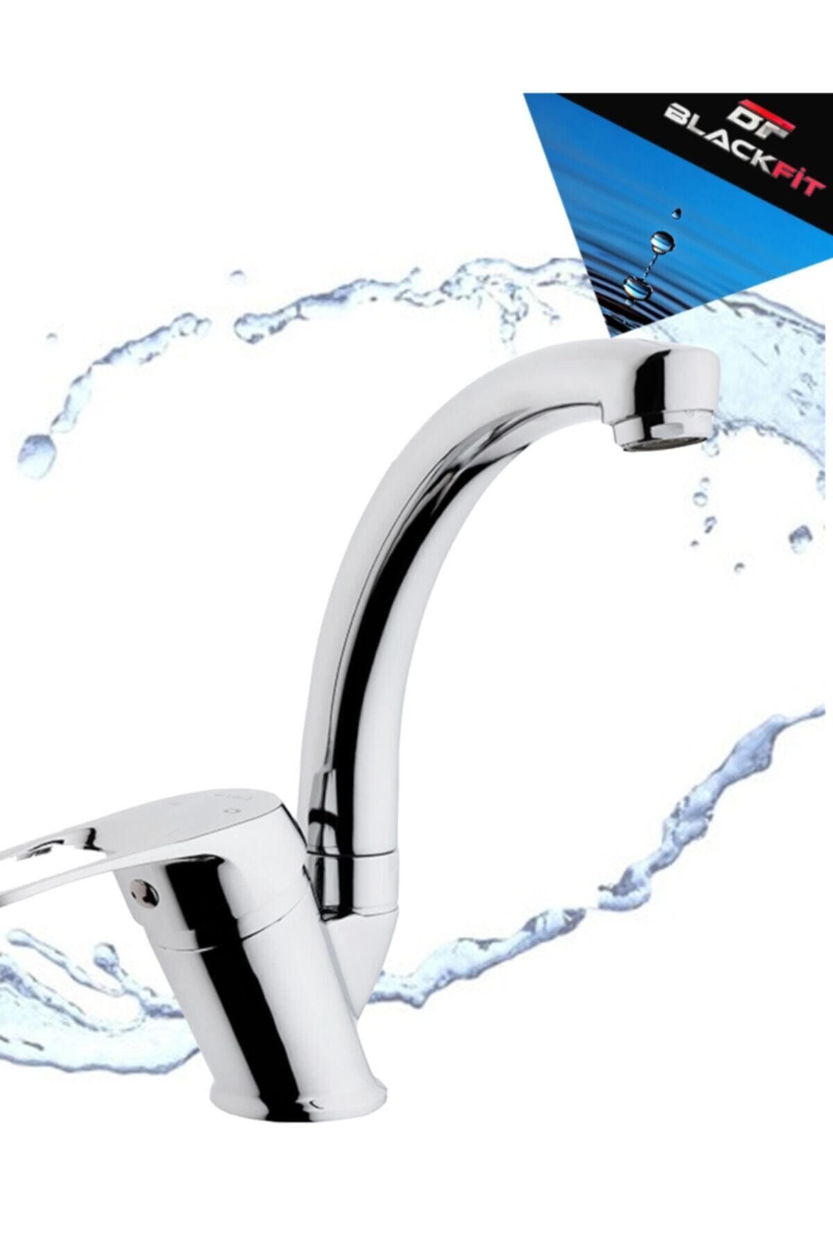 BlackFit Çift Su Girişli Paslanmaz Pirinç Kaliteli Mutfak Mix Kuğu Lavabo Bataryası