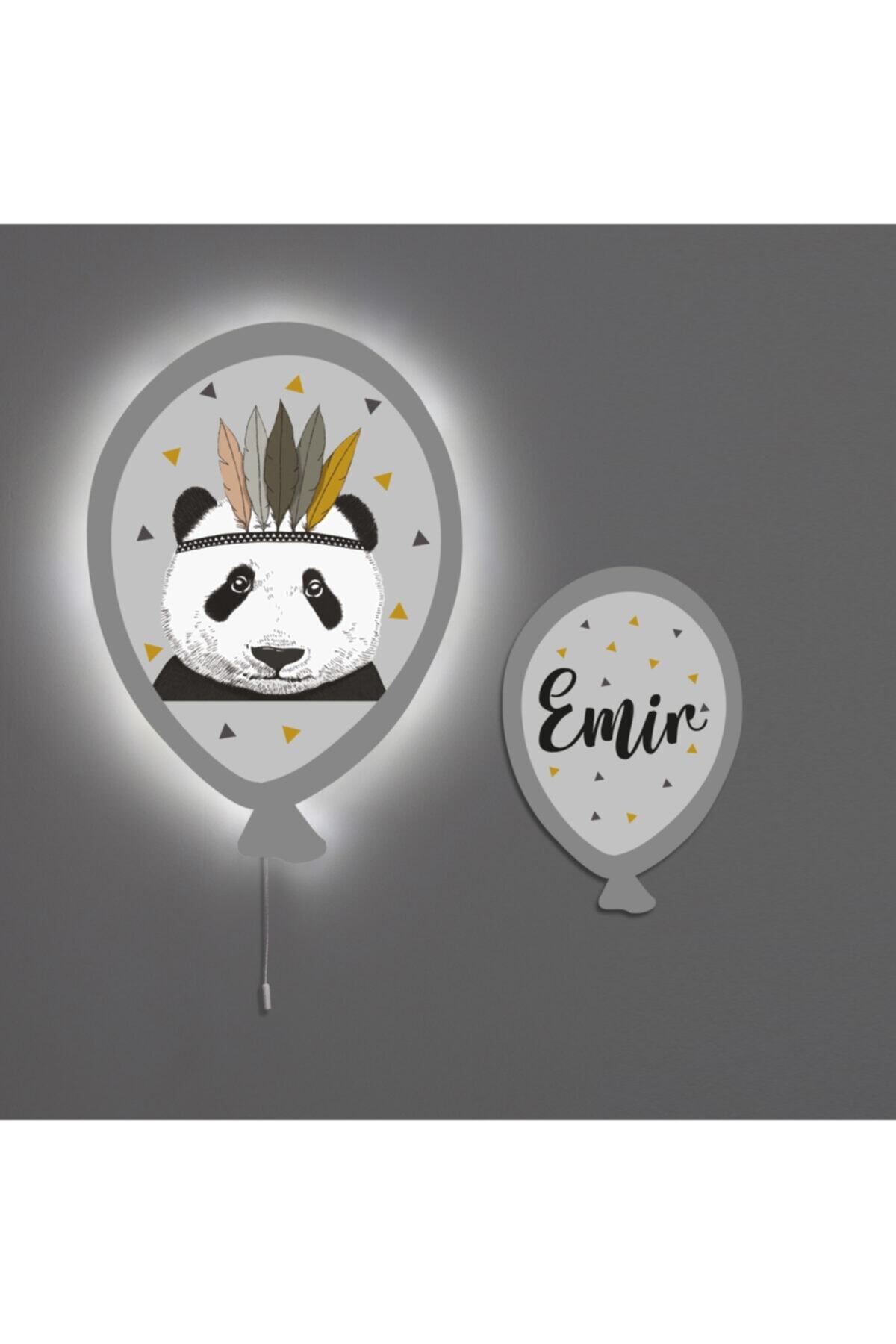 instababyrooms Kızıldereli Panda Şeker Balon Aydınlatma
