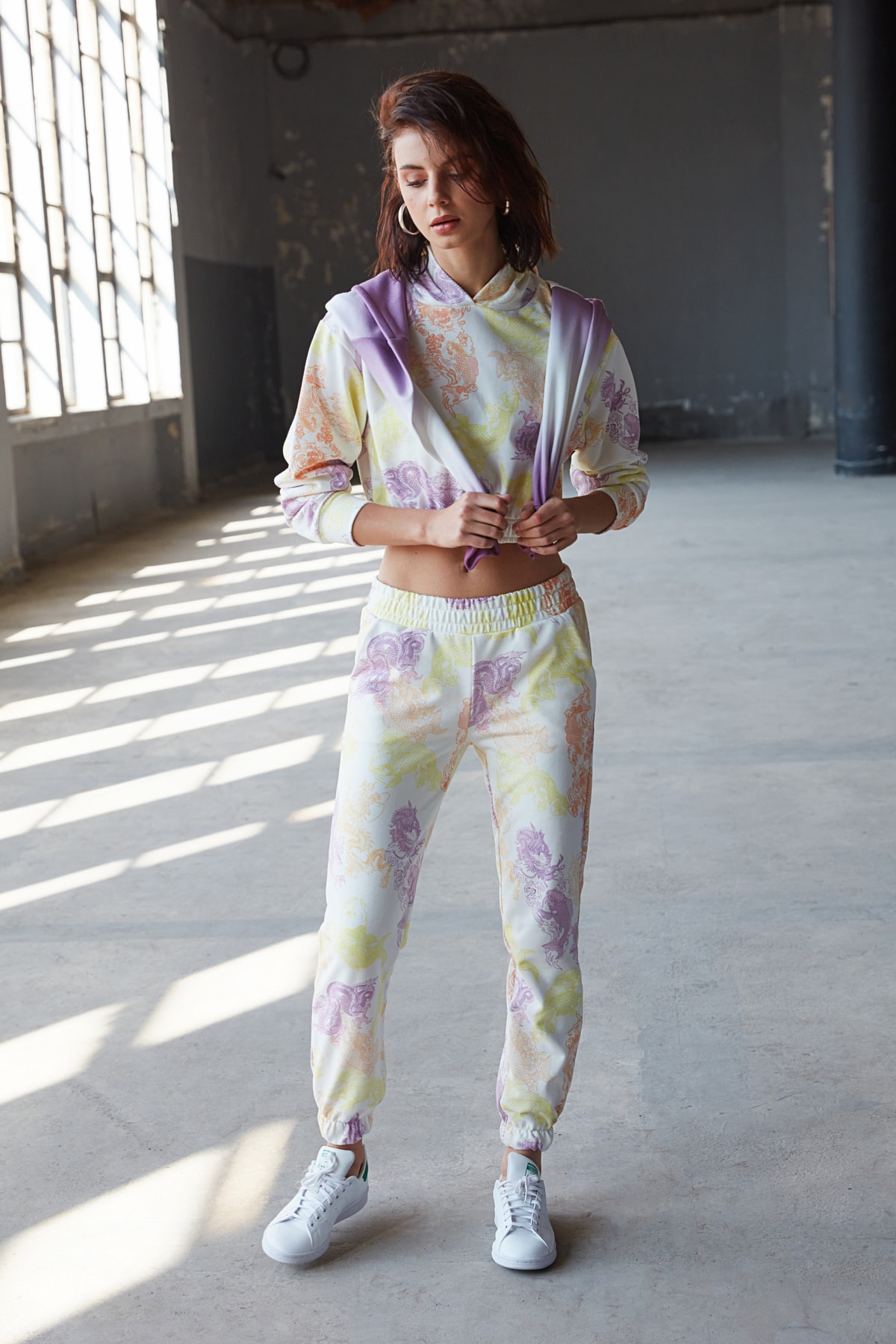 Nottis Çok Renkli Batik Desenli Örme Alt-Üst Takım TWOAW22AU0469