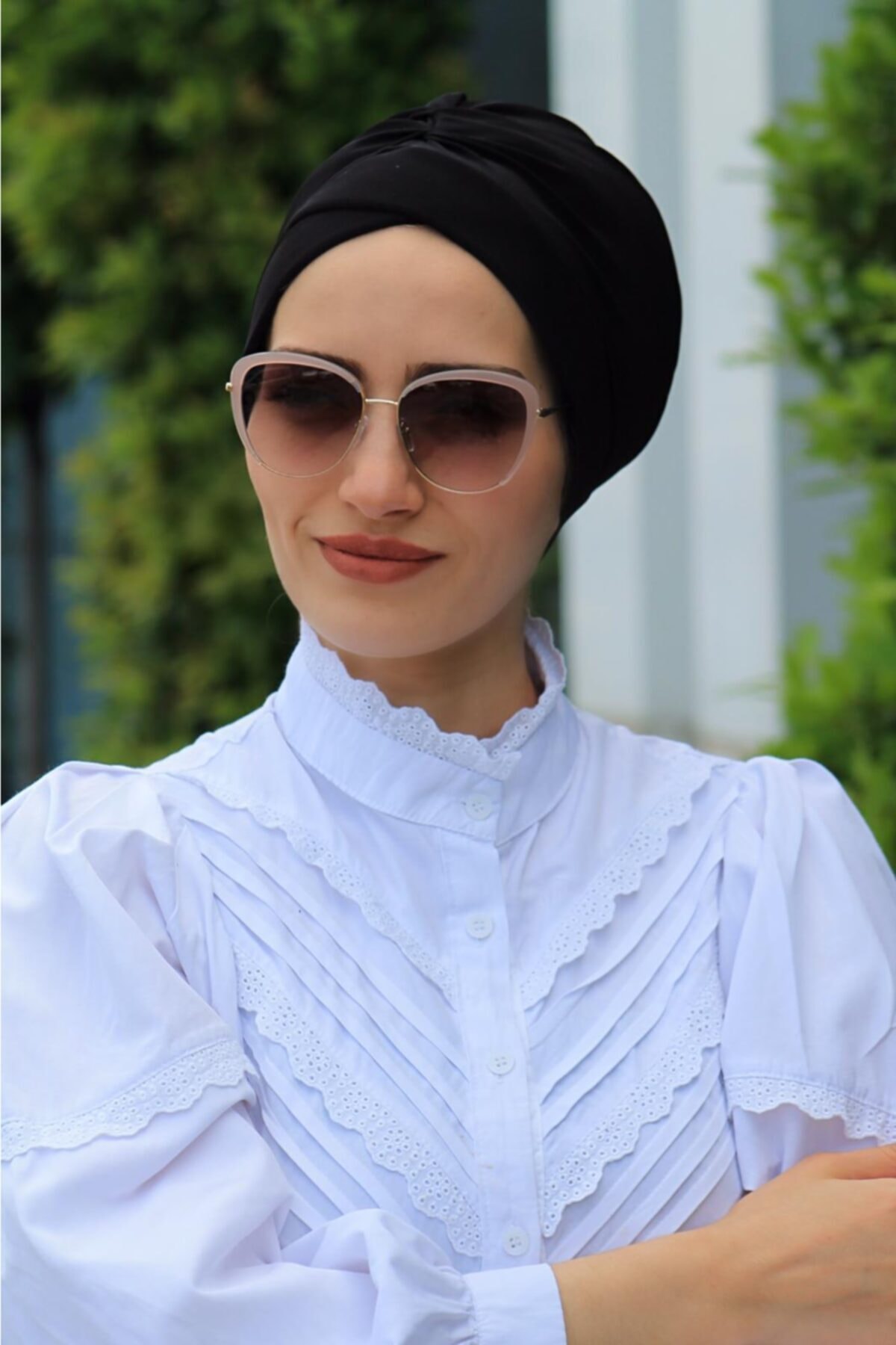 Mursen Bone Şal Hazır Tesettür Giyim Çapraz Bone Siyah - Özel Tasarım- Yeni Model Tesettür Giyim