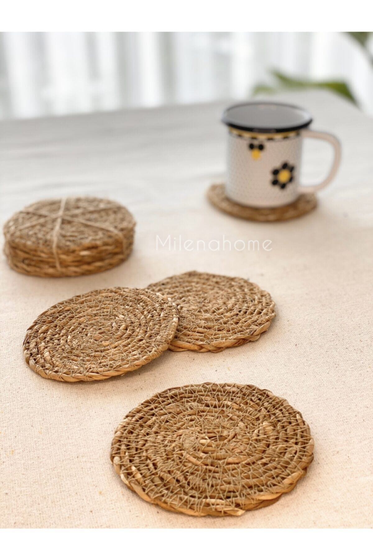 Milena Home Hasır Bardak Altlığı 6lı Set (10 Cm)