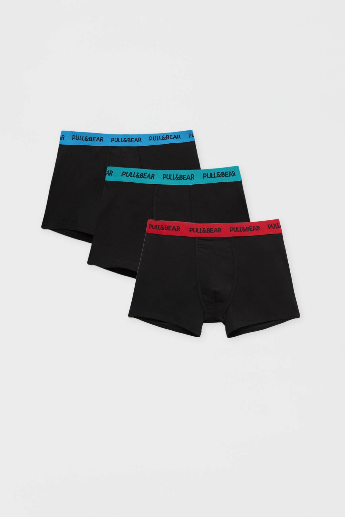 Pull & Bear 3’Lü Kontrast Belli Siyah Boxer Paketi