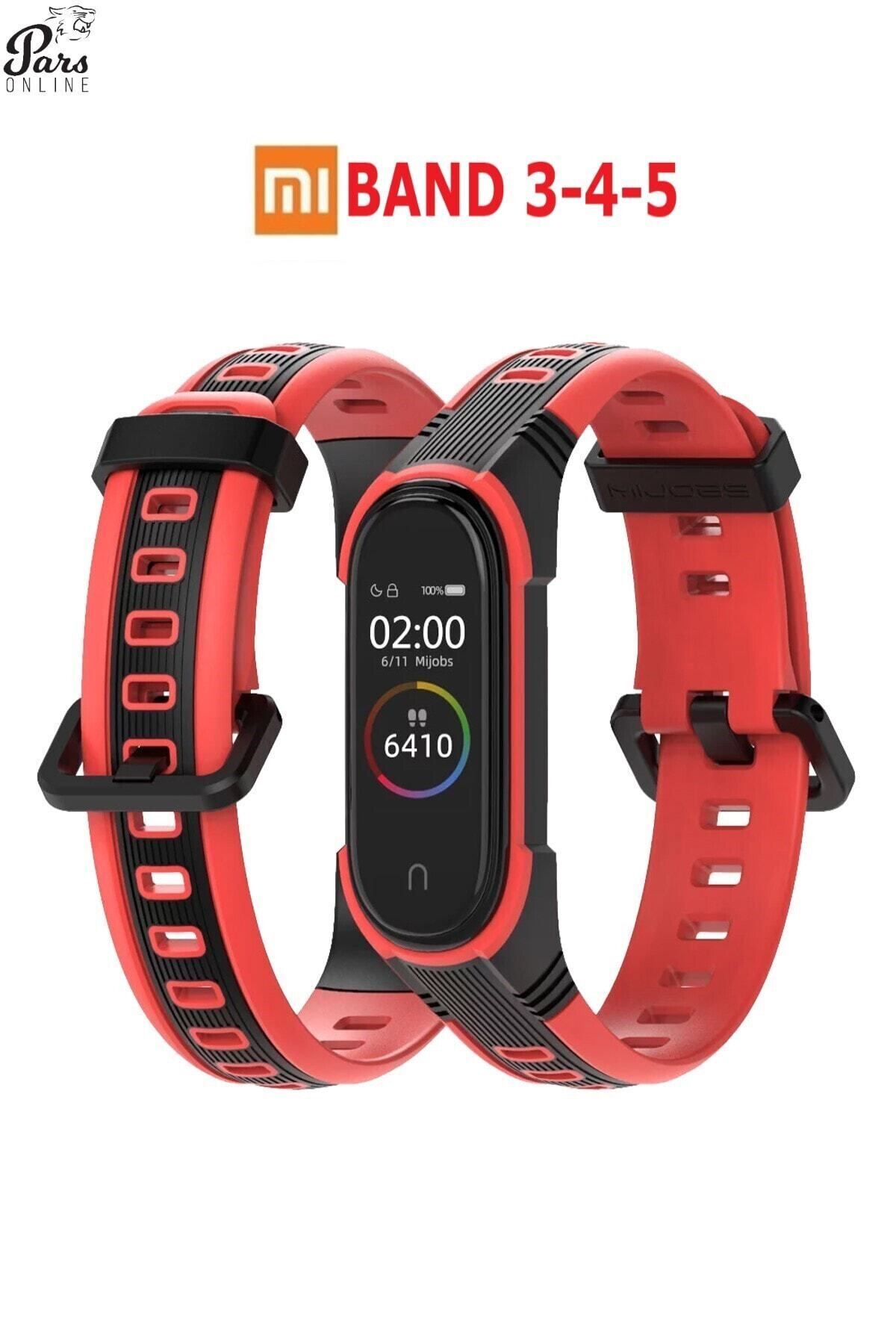 Mİ PARS ONLİNE Xiaomi Mi Band 5/4/3 Uyumlu Silikon Kordon Kayış A+ Yüksek Kalite Spor Tasarım
