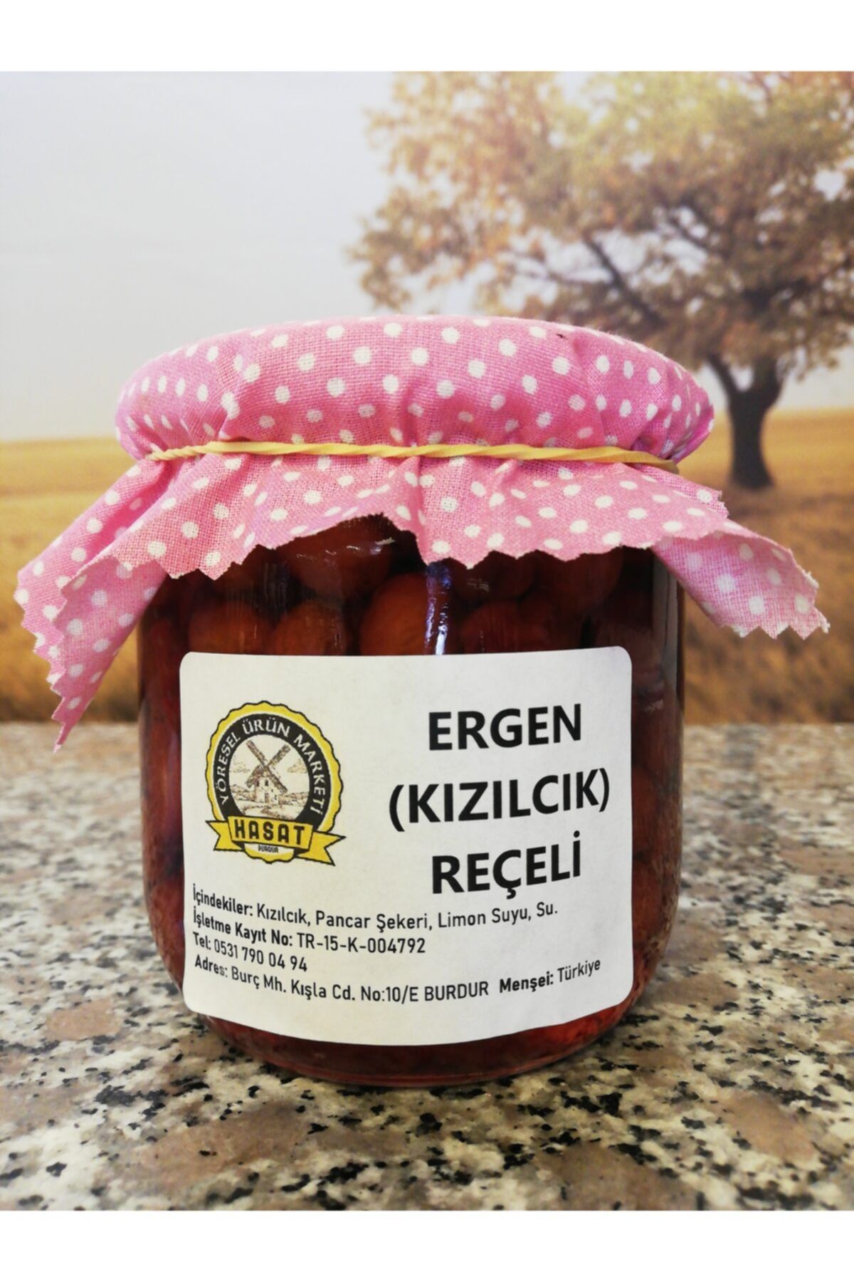 Burdur Hasat 500 gr Kızılcık (ERGEN) Reçeli