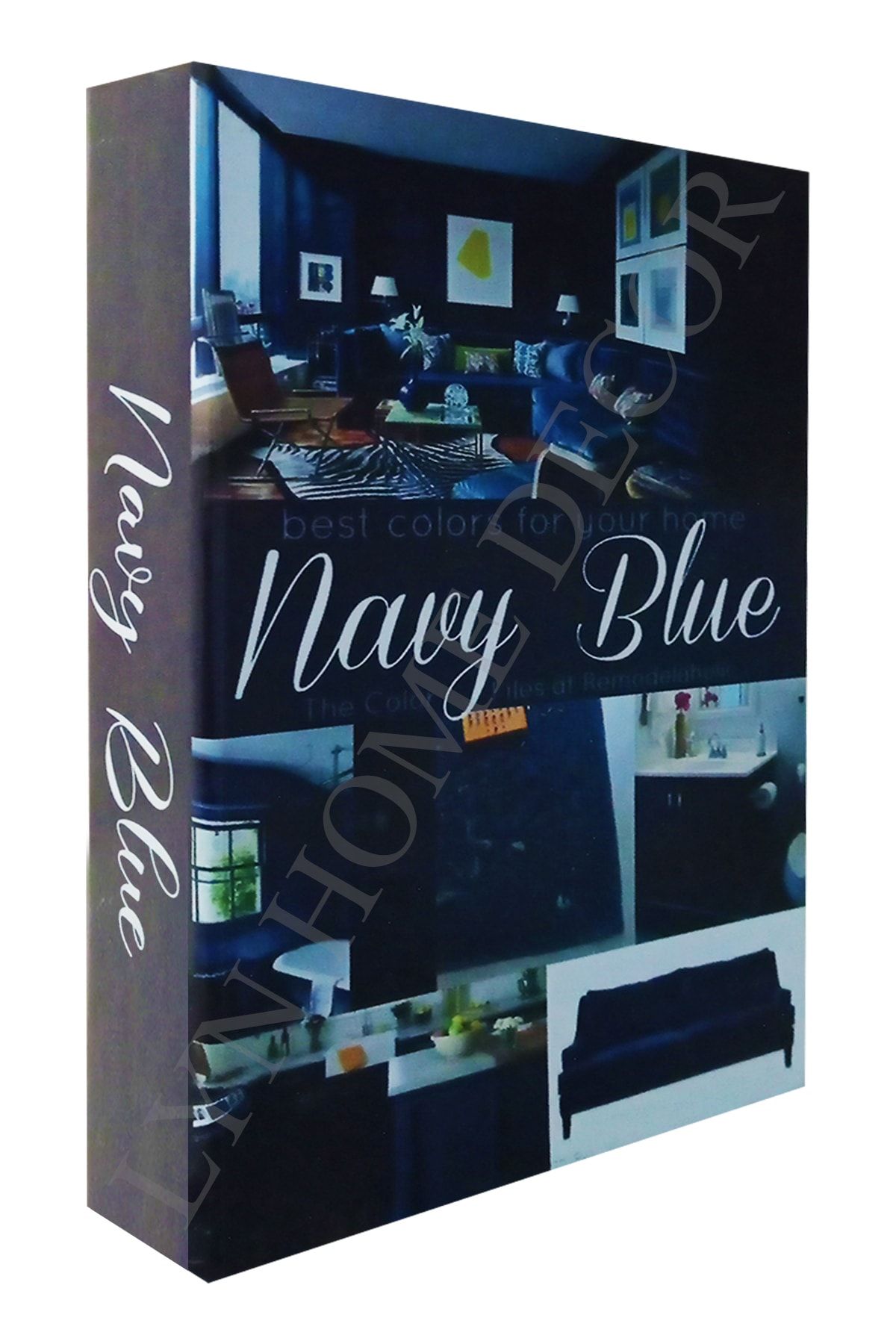 LYN HOME & DECOR Navy Blue Best Colors Dekoratif Kitap Kutu