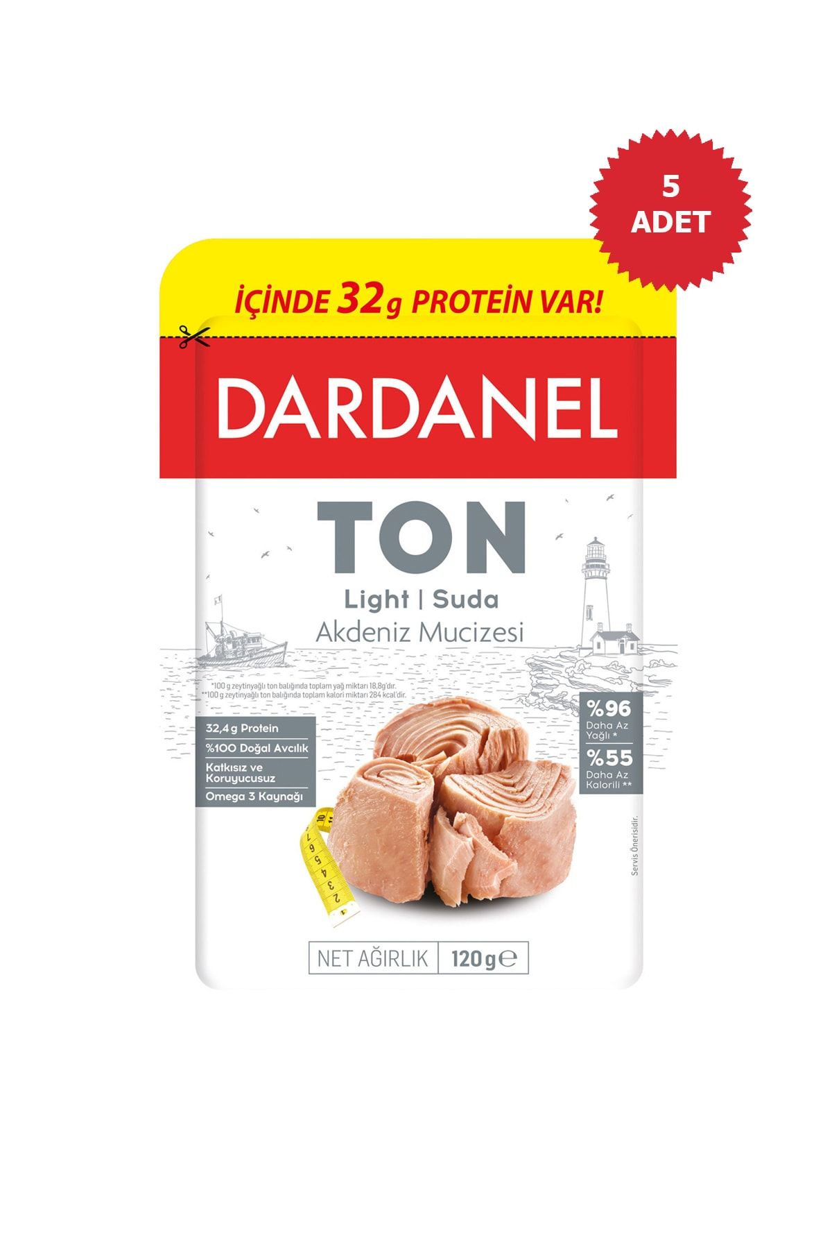 Dardanel Light Poşet Ton Balığı 120g 5 Adet