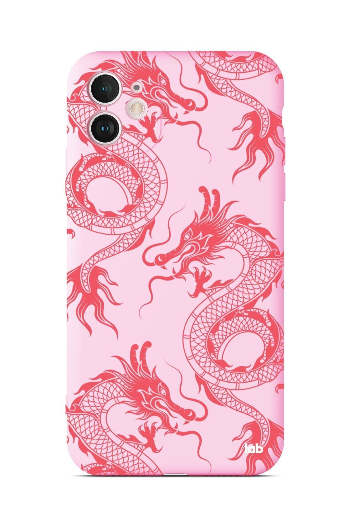 Caselab Apple Iphone 11 Pembe Silikon Telefon Kılıfı - Dragons