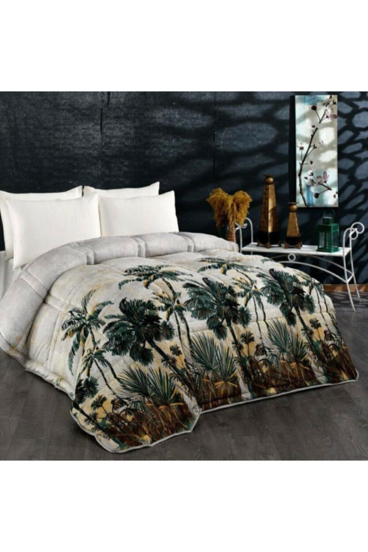 BELENAY Micro Kadife Çift Kişilik Yorgan (200x220)-palmiye Yeşil