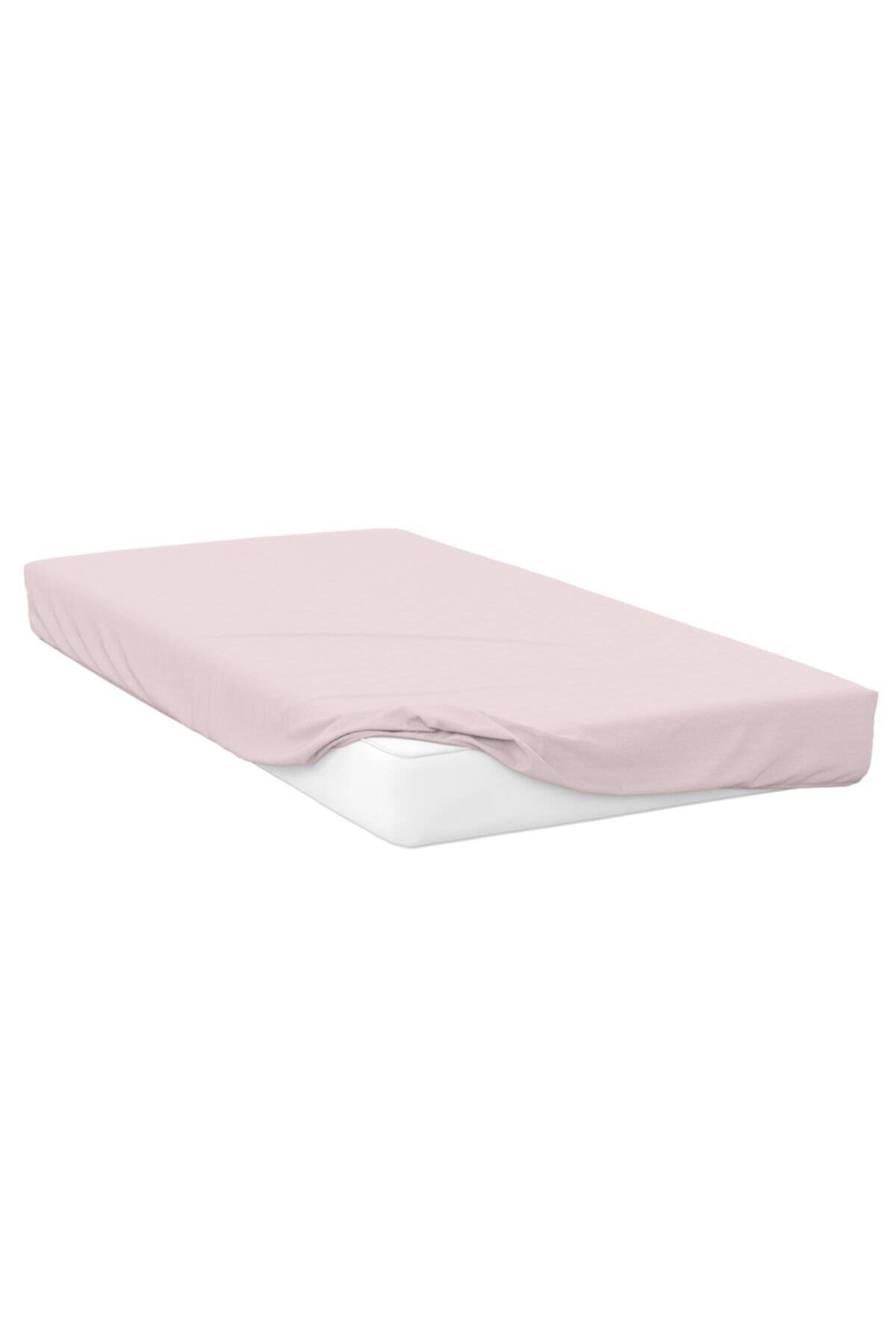 makiteks %100 Pamuklu Ranforce Lastikli Çarşaf 90x190 (30 Cm Derin Flaplı) , Maki Açık Pembe