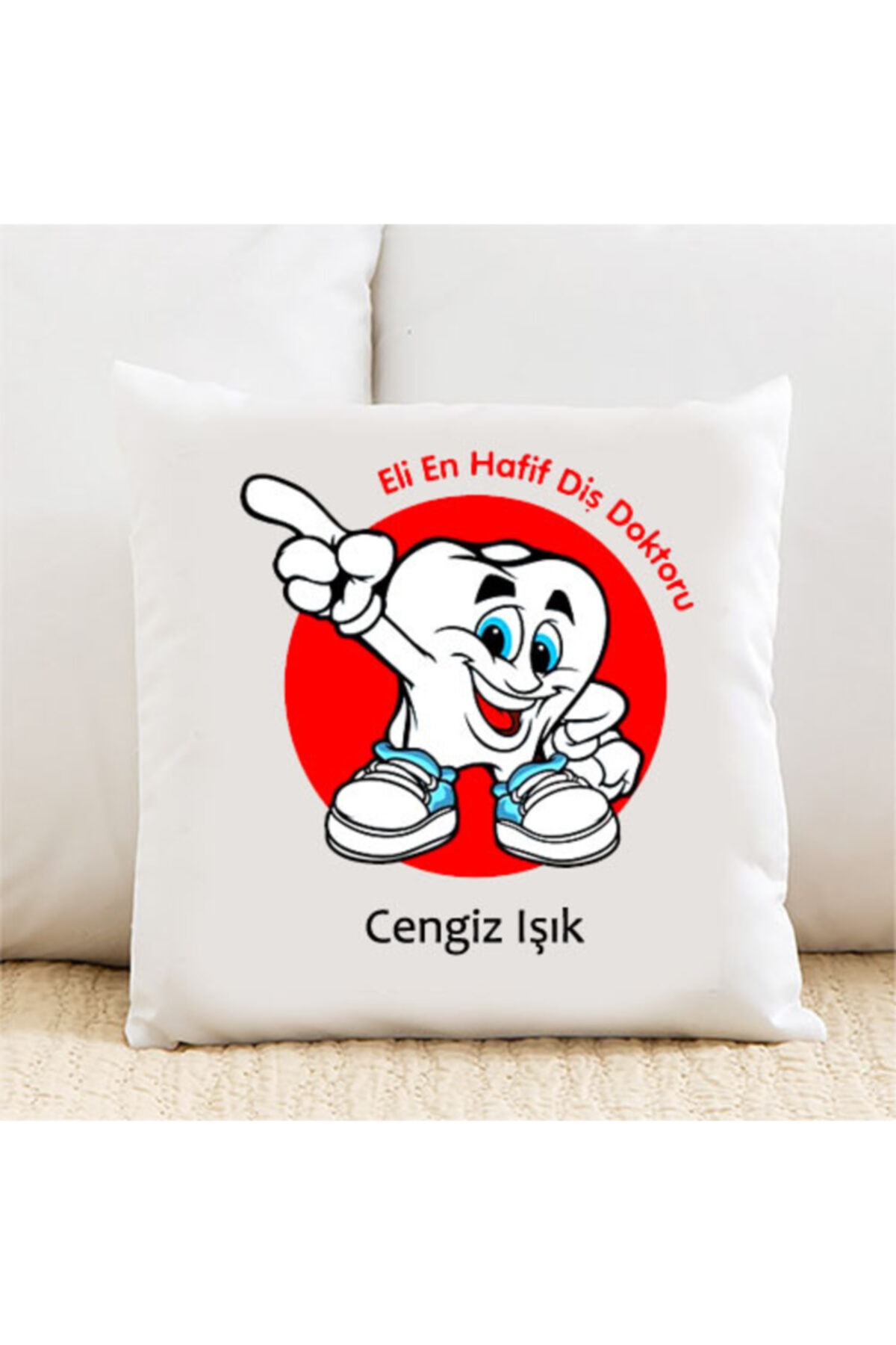 Etozlu Eli En Hafif Diş Doktoru Kişiye Özel Yastık Kılıfı Pi91