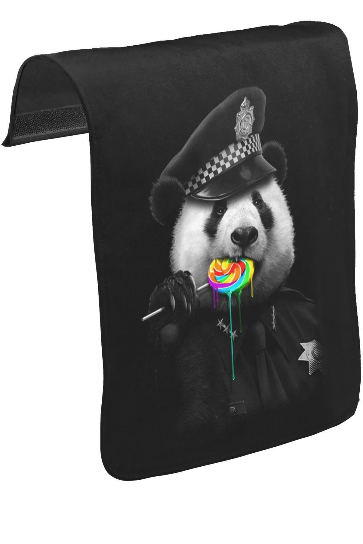 Lord TShirt Police Panda Unisex Siyah Tak-çıkar Postacı Çanta Kapağı Ck-748