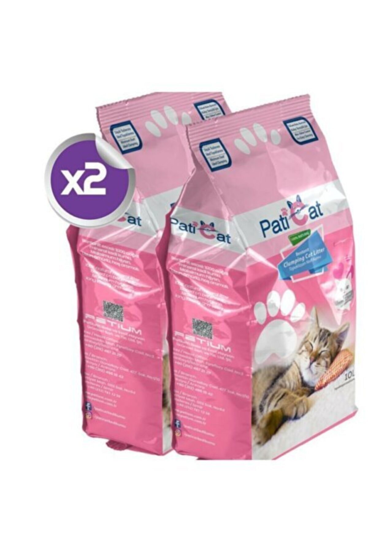 Paticat Bebek Pudralı Kokulu Kalın Taneli Kedi Kumu 10 Lt 2x