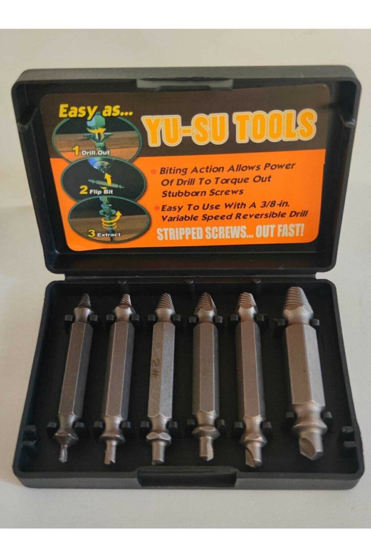 YU SU Tools 6 Parça Hasarlı Vida Sökücü Set 6’ Lı Matkap Uç Set Vida Sökücü 6 Lı Yu-su-tools