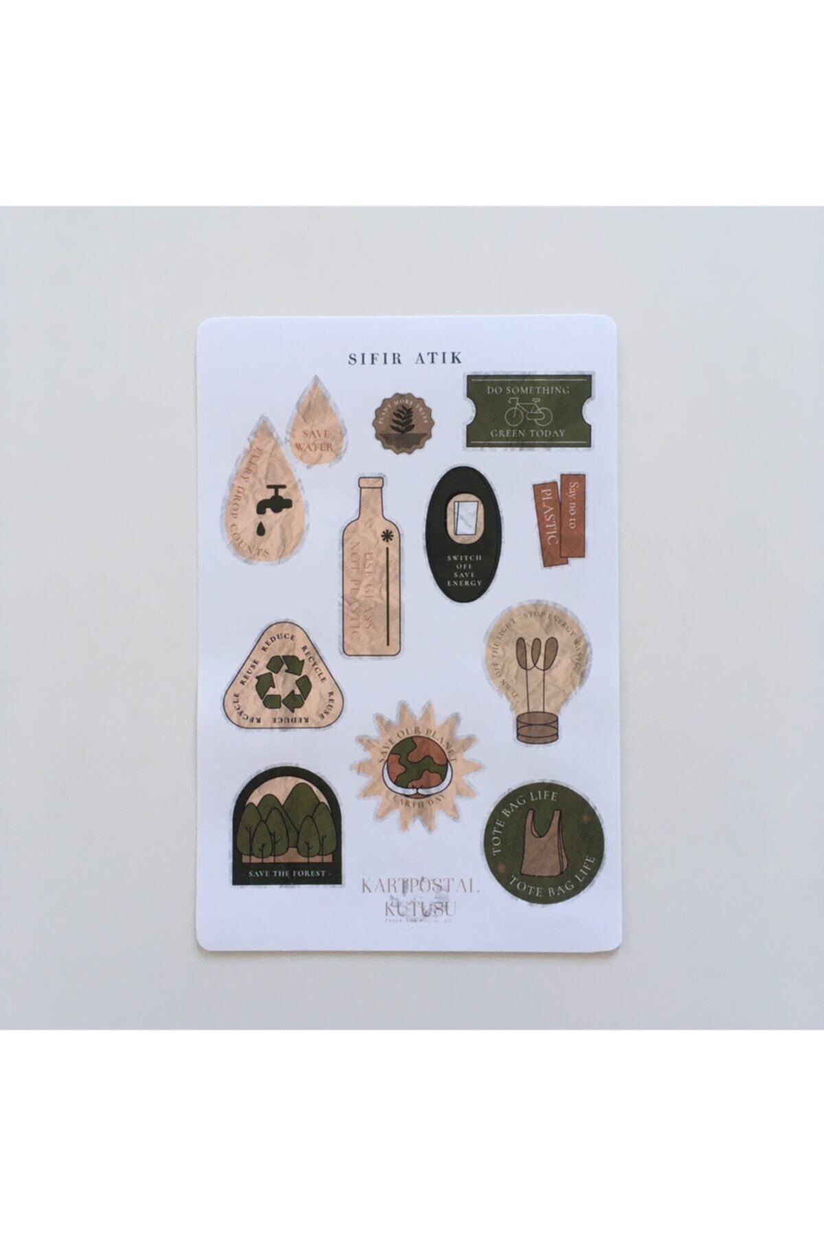 Kartpostal Kutusu Sticker - Sıfır Atık (2'li)